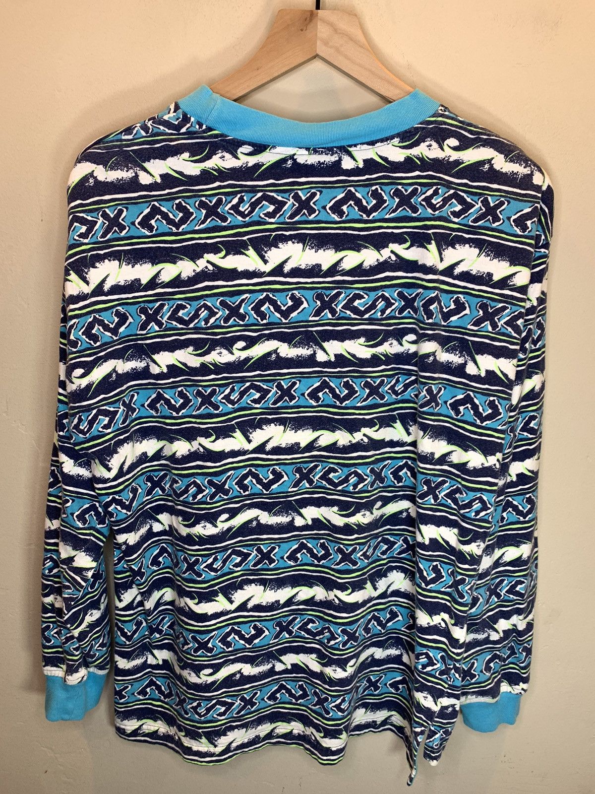 Vintage *RARE* Vintage 80’s Surfing Art Surf Pacific Coast LS Shirt Size US M / EU 48-50 / 2 - 2 Thumbnail