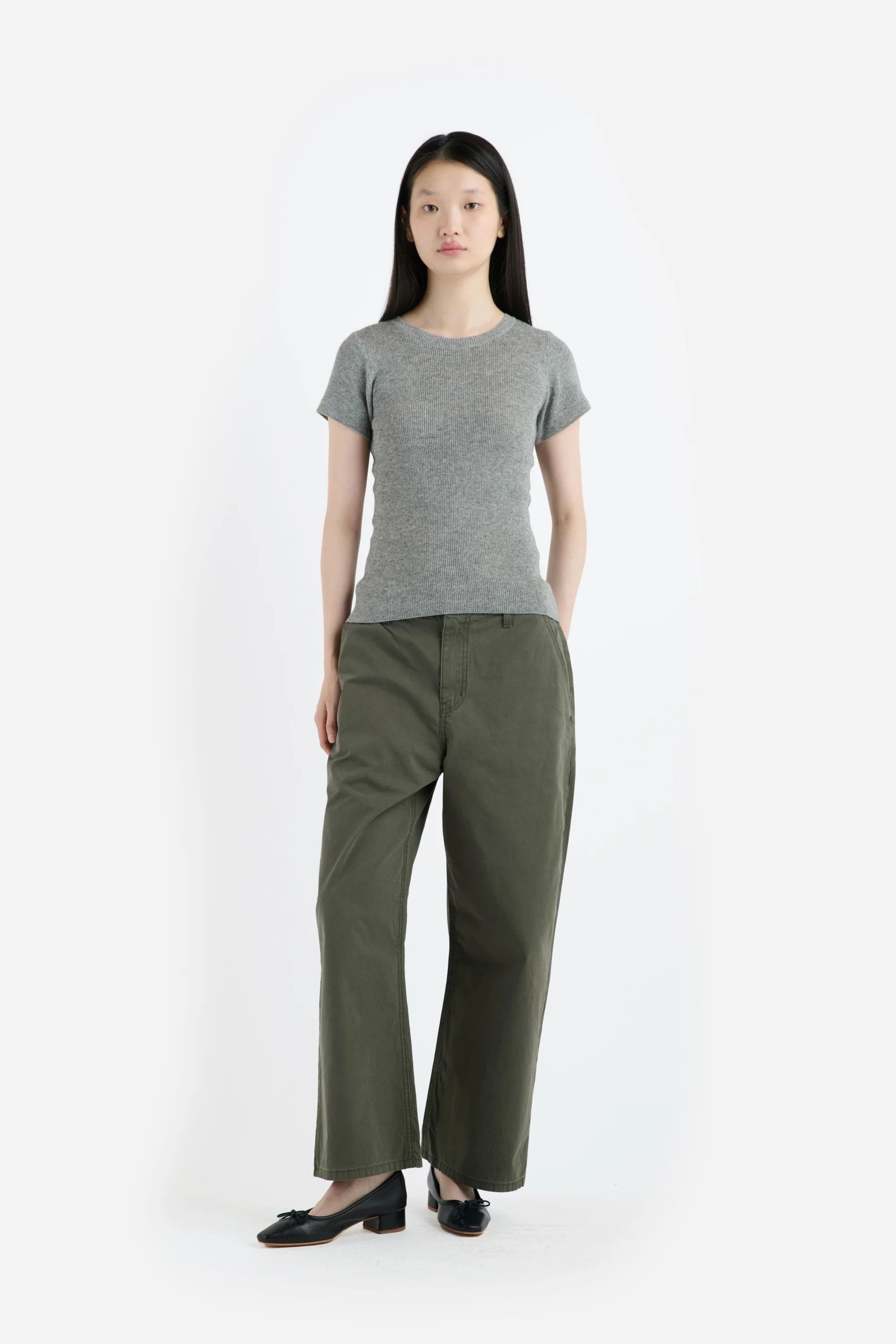 The Elder Statesman $495 The Elder Statesman Delicash Light Grey Fitted Tee Size S / US 4 / IT 40 - 2 Thumbnail
