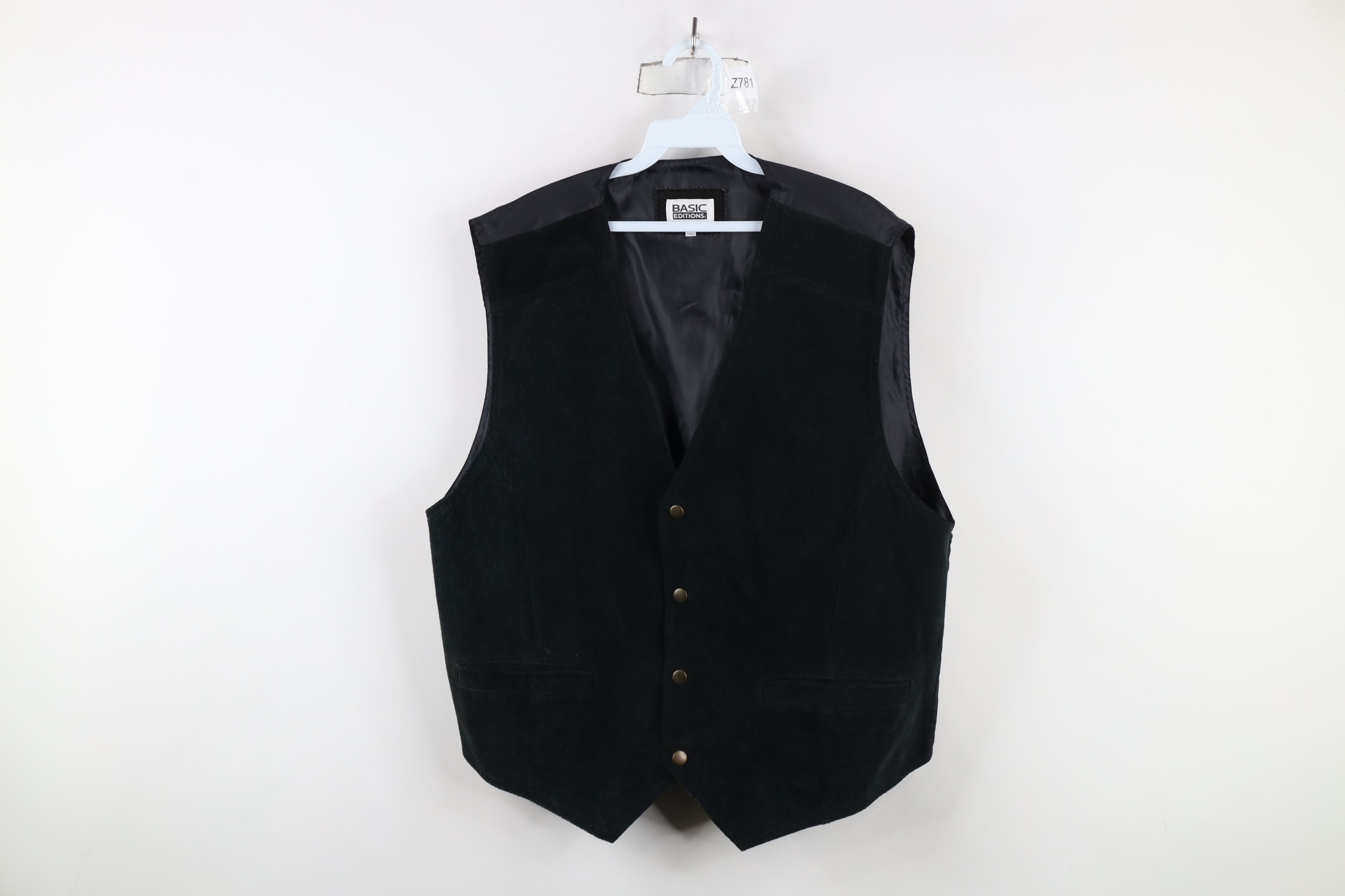 Vintage Vintage 90s Streetwear Suede Leather Buckle Back Vest Jacket Size US L / EU 52-54 / 3 - 1 Thumbnail