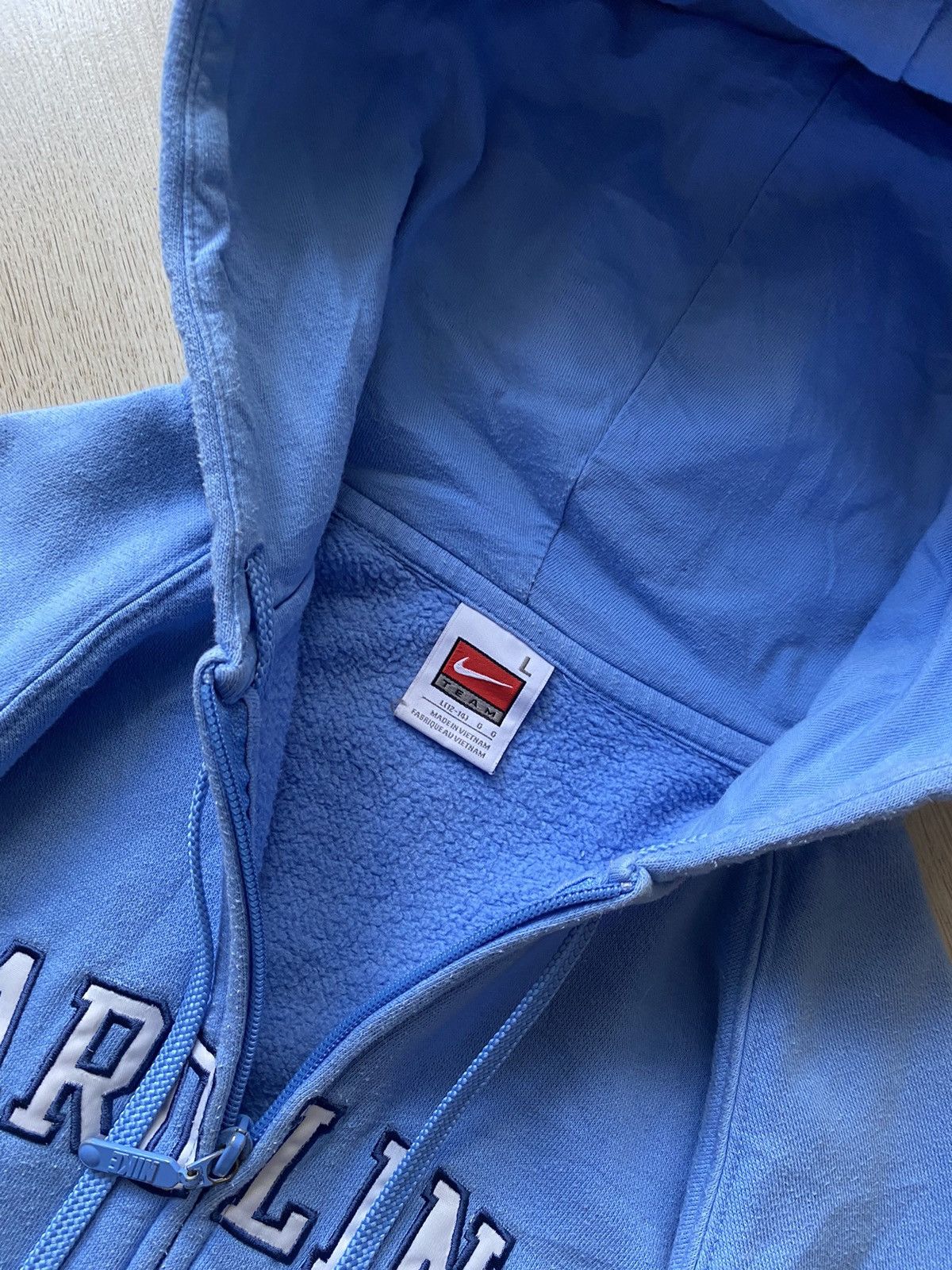 Japanese Brand × Nike × Vintage Nike Vintage Zip Hoodie Carolina Big Logo Japanese Hype Rare Size US S / EU 44-46 / 1 - 13 Thumbnail