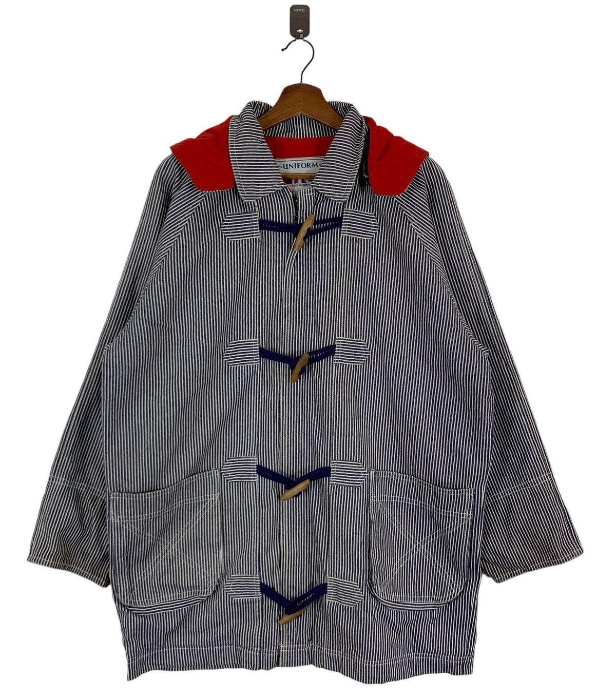 image of Girlfriend Collective x Vintage Girl Friends Collection Hickory Hoodie Jacket in Striped (Size Larg