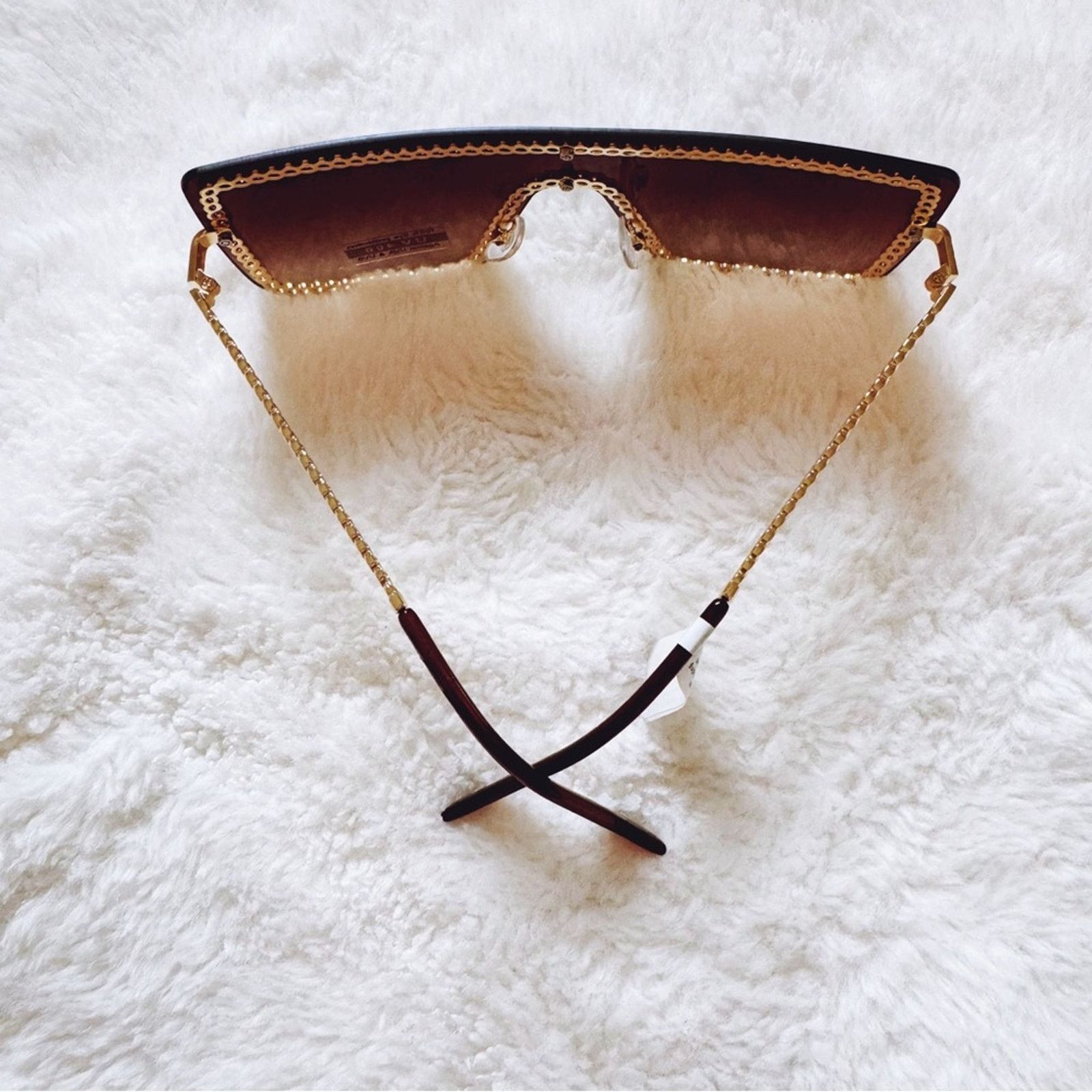 Other Christine Brown Chain Oversized Shield Sunglasses Size ONE SIZE - 8 Thumbnail