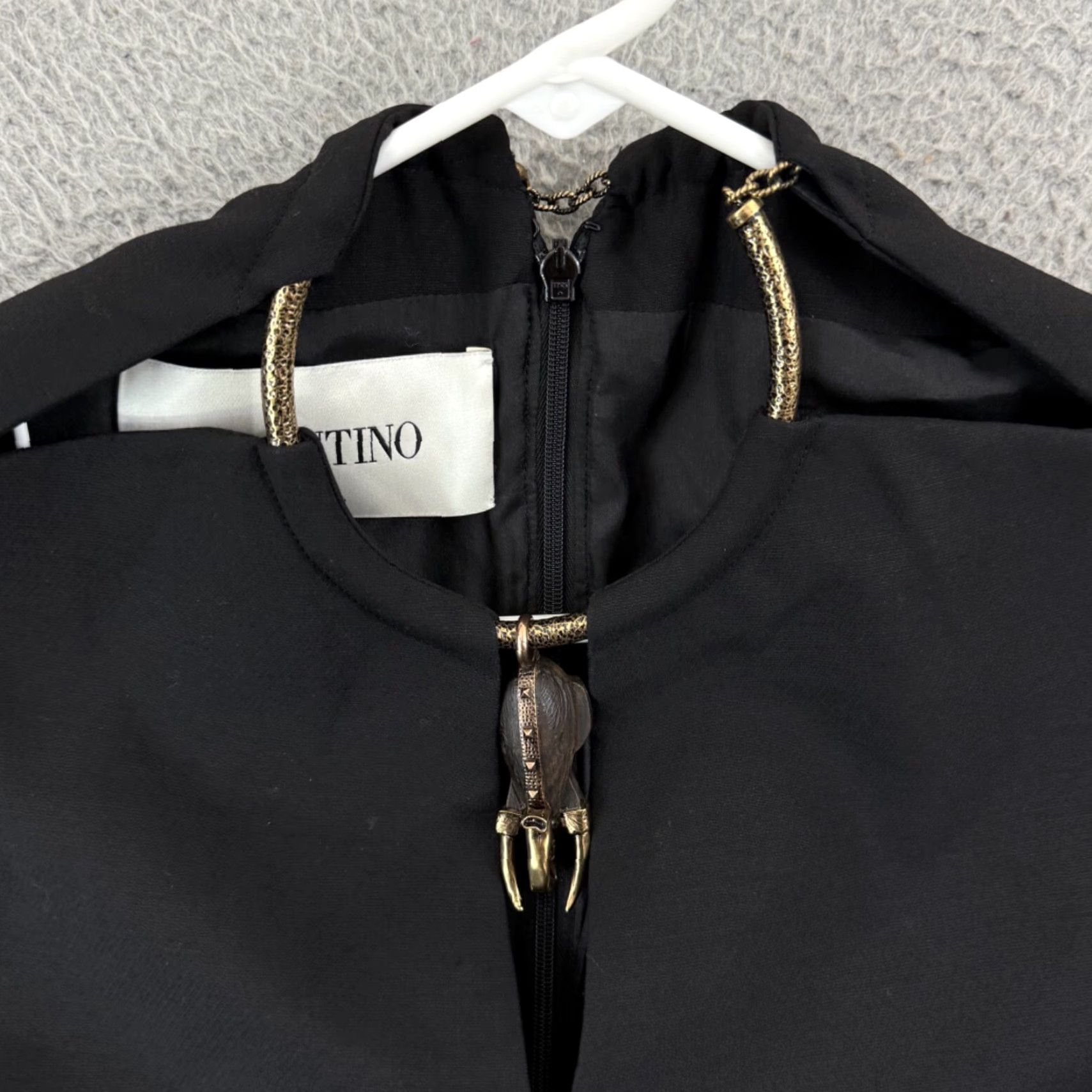 Valentino VINTAGE Valentino Spa Dress Women 4 Black Crepe Couture A Line Mini Zip Wool Silk Sheath Size S / US 4 / IT 40 - 4 Thumbnail