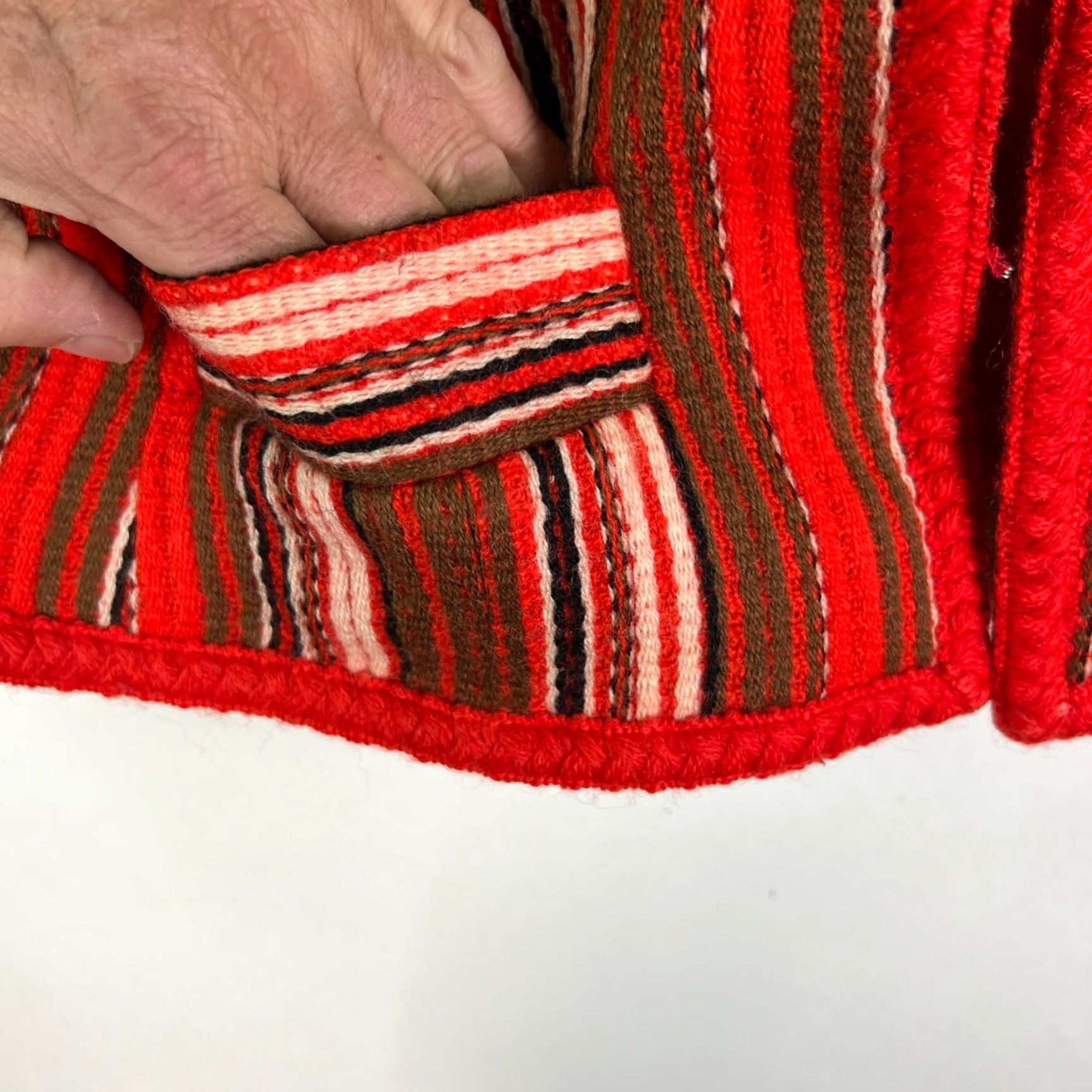 Vintage VINTAGE Elizabeth Arden London Stripped Tweed Jacket Womens SZ 16 Orange Size XXL / US 16-18 / IT 52-54 - 6 Thumbnail