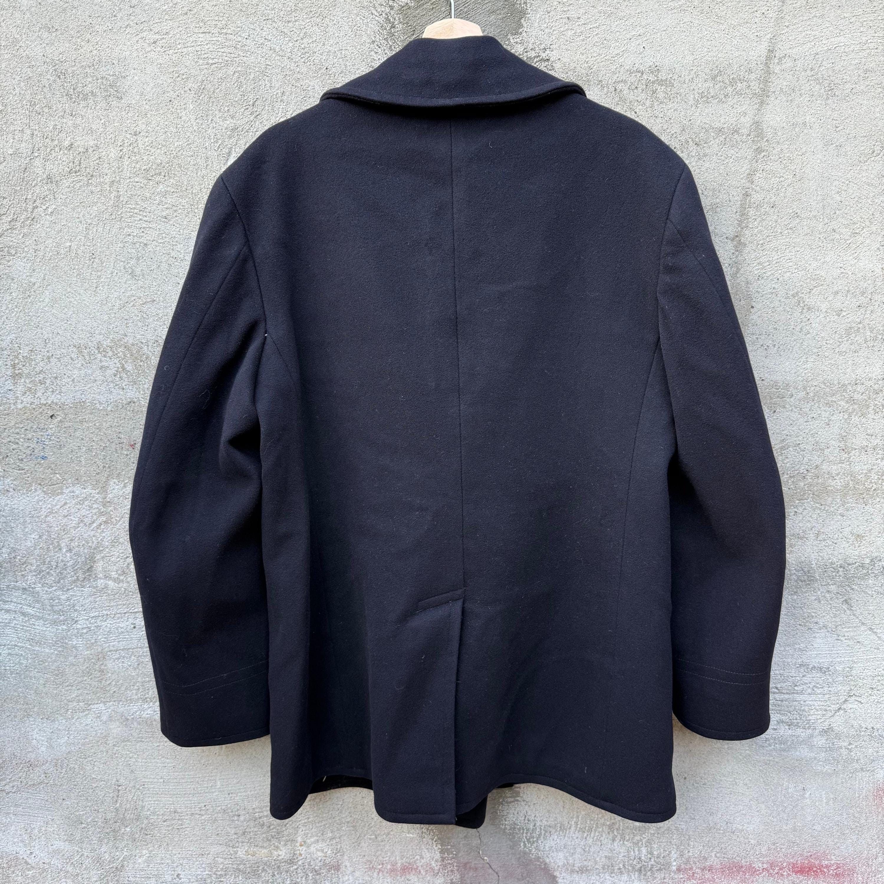 Vintage 40's USN Navy Wool Double Breasted Jacket Size US M / EU 48-50 / 2 - 2 Thumbnail