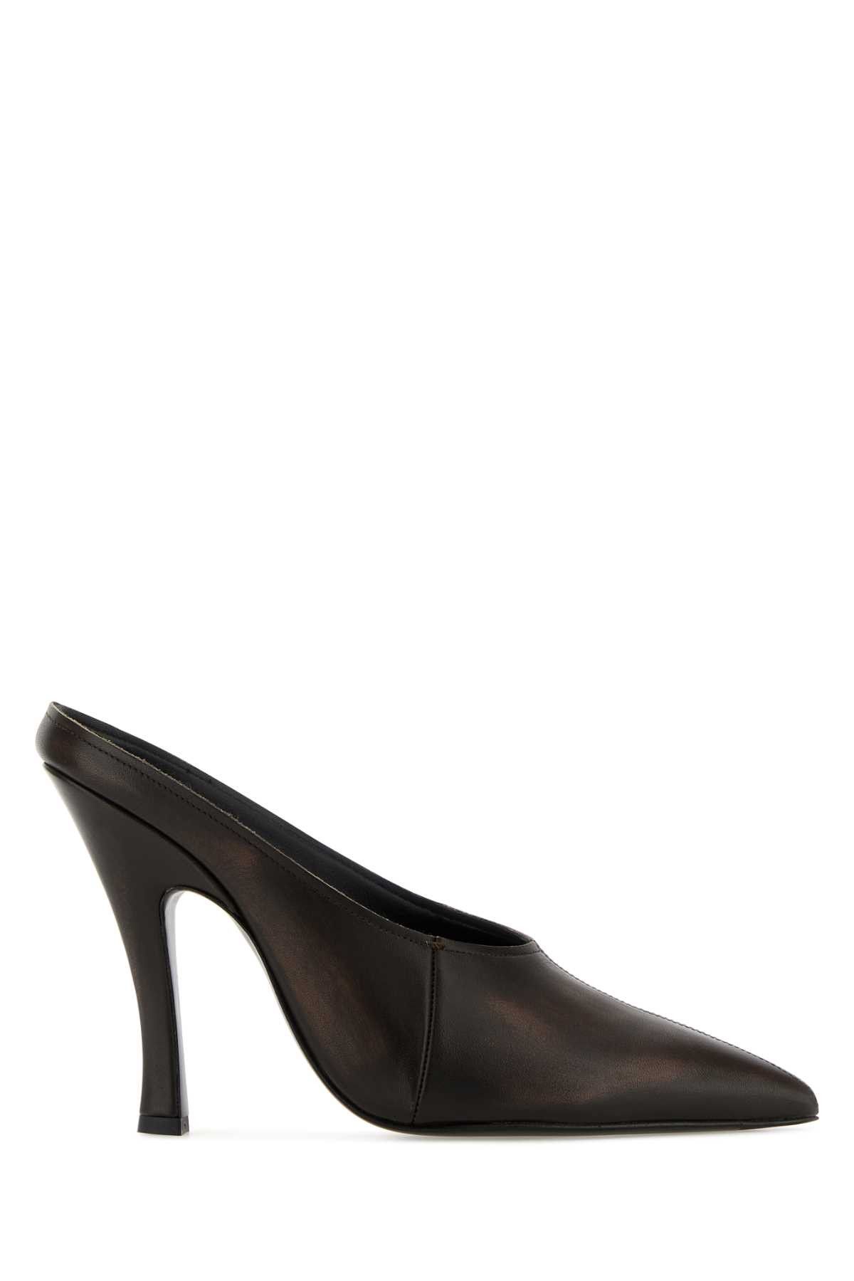Magda Butrym Dark Brown Leather Mules Size US 11 / IT 41 - 1 Thumbnail