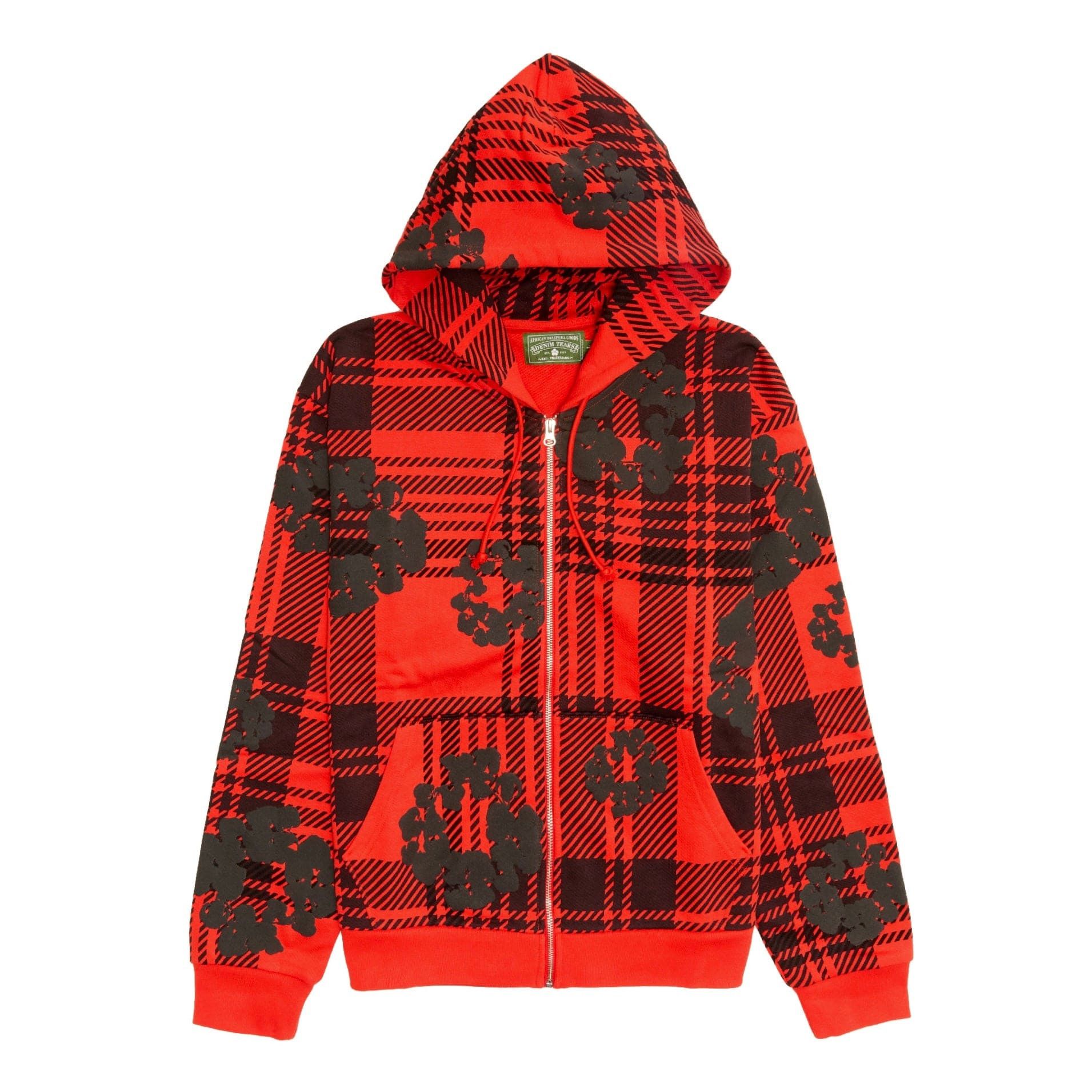 DENIM TEARS Size M - Denim Tears Cotton Wreath Red Zip Up Hoodie