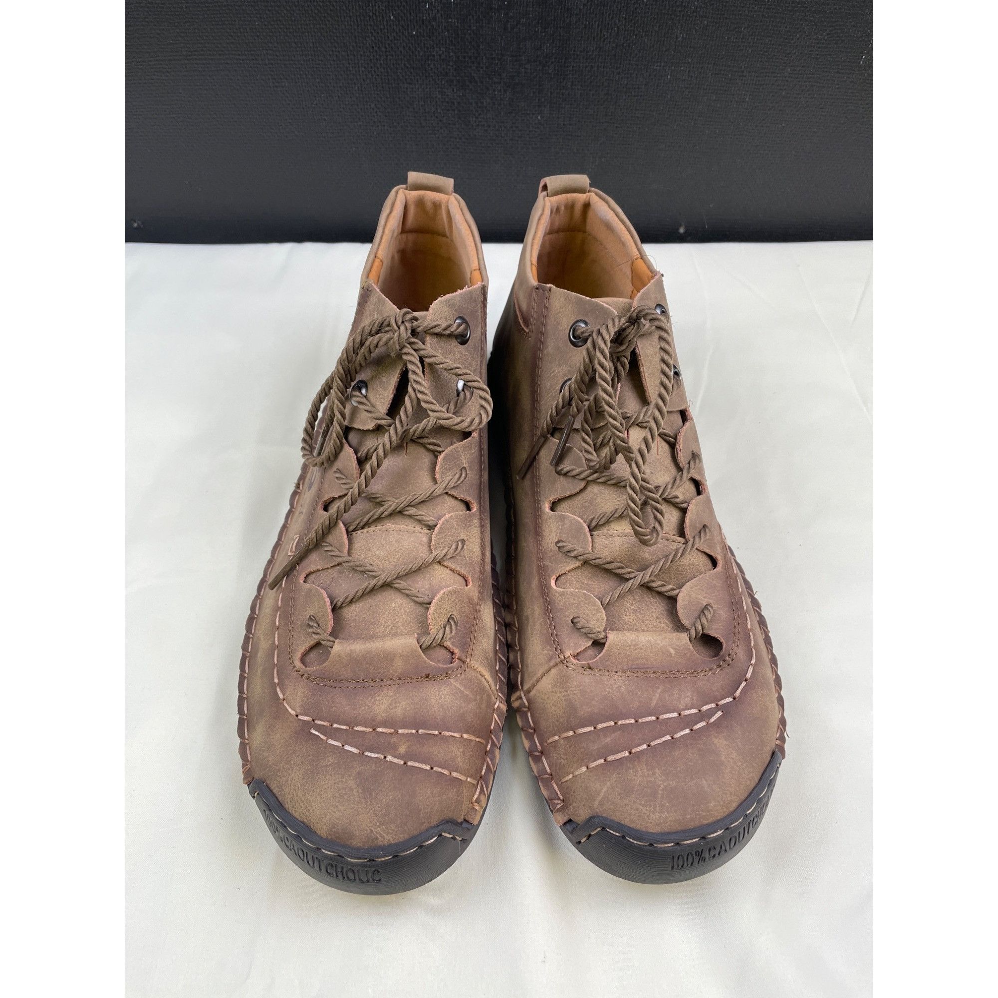 Other Alcubieree Men's Tan Leather Casual Shoes Lace up Ankle Size Size US 11.5 / EU 44-45 - 1 Thumbnail