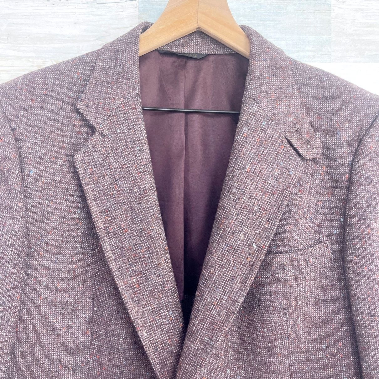 Other Fioravanti Tweed Sport Coat Brown Patch Pocket Mens 40L Size 40L - 2 Thumbnail