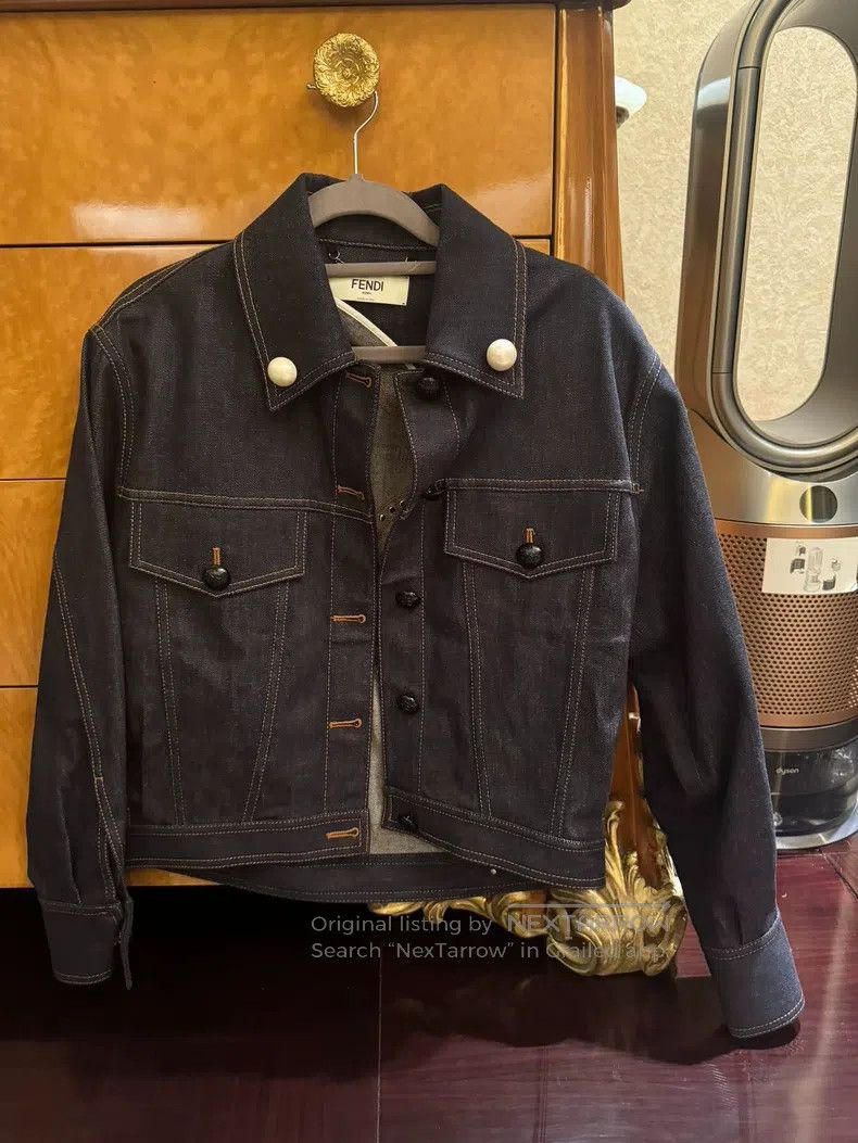 Fendi Fendi Denim Pearl Jacket Size XXS / US 00 / IT 34 - 1 Thumbnail