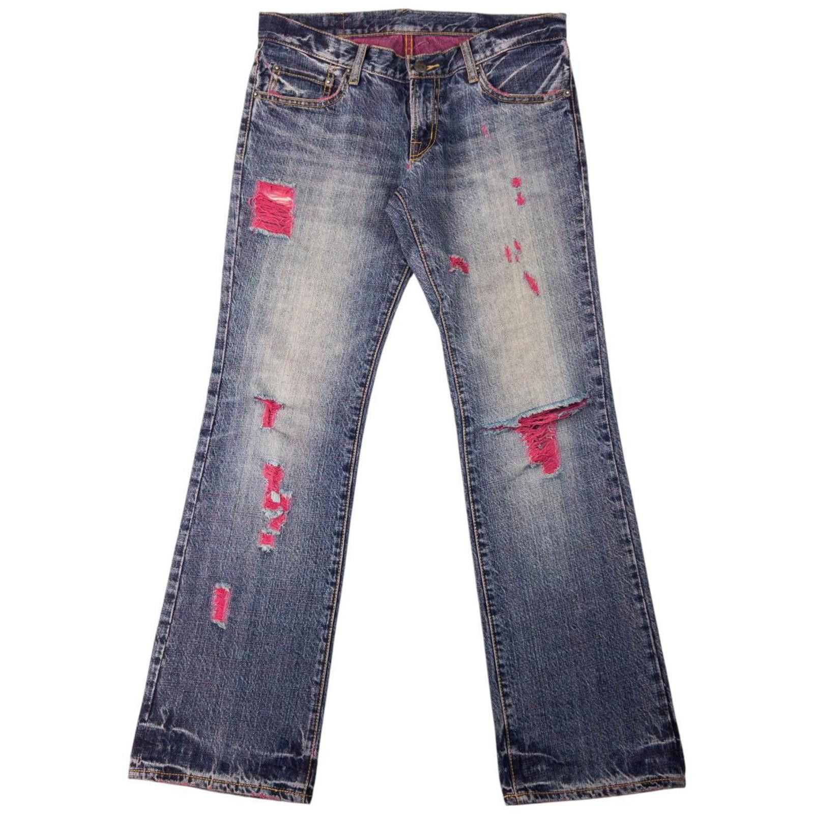 Dries Van Noten Vintage PPFM Distressed Denim Jeans Size W33 Size US 33 - 1 Thumbnail