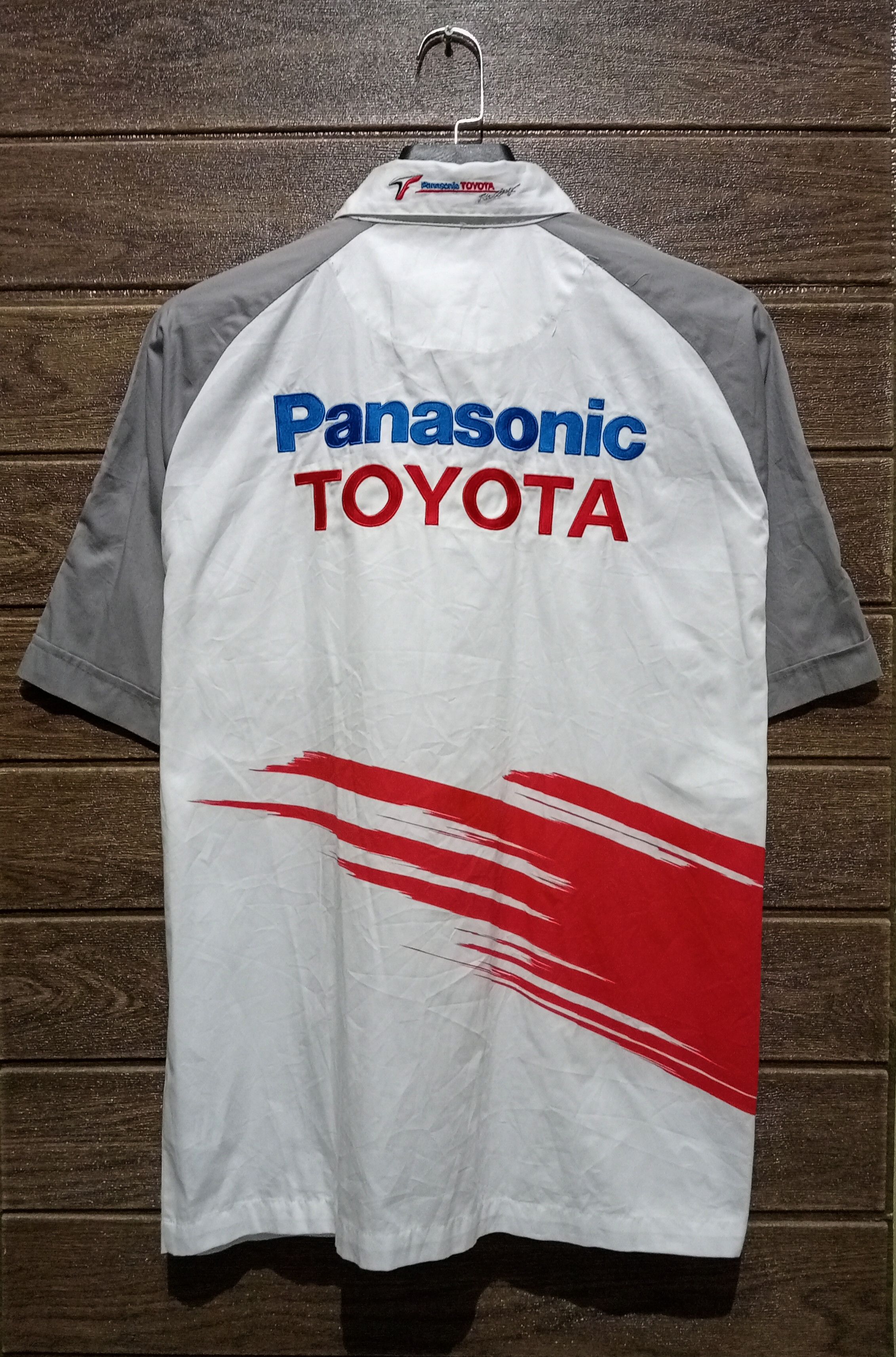 Formula 1 VTG '90s Panasonic Toyota Racing Embroidery Shirt Very Rare Size US L / EU 52-54 / 3 - 1 Thumbnail