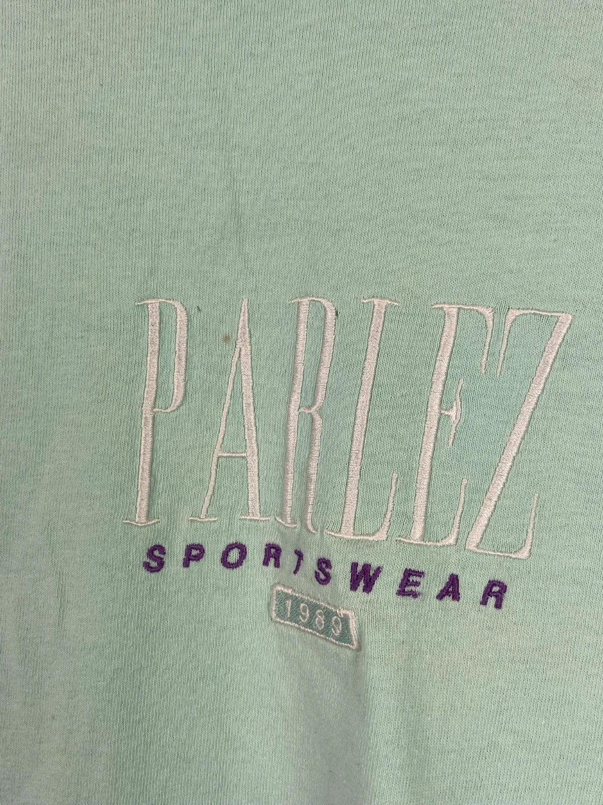 Parlez Parlez mint green t-shirt embroidered logo vintage Size US M / EU 48-50 / 2 - 2 Thumbnail