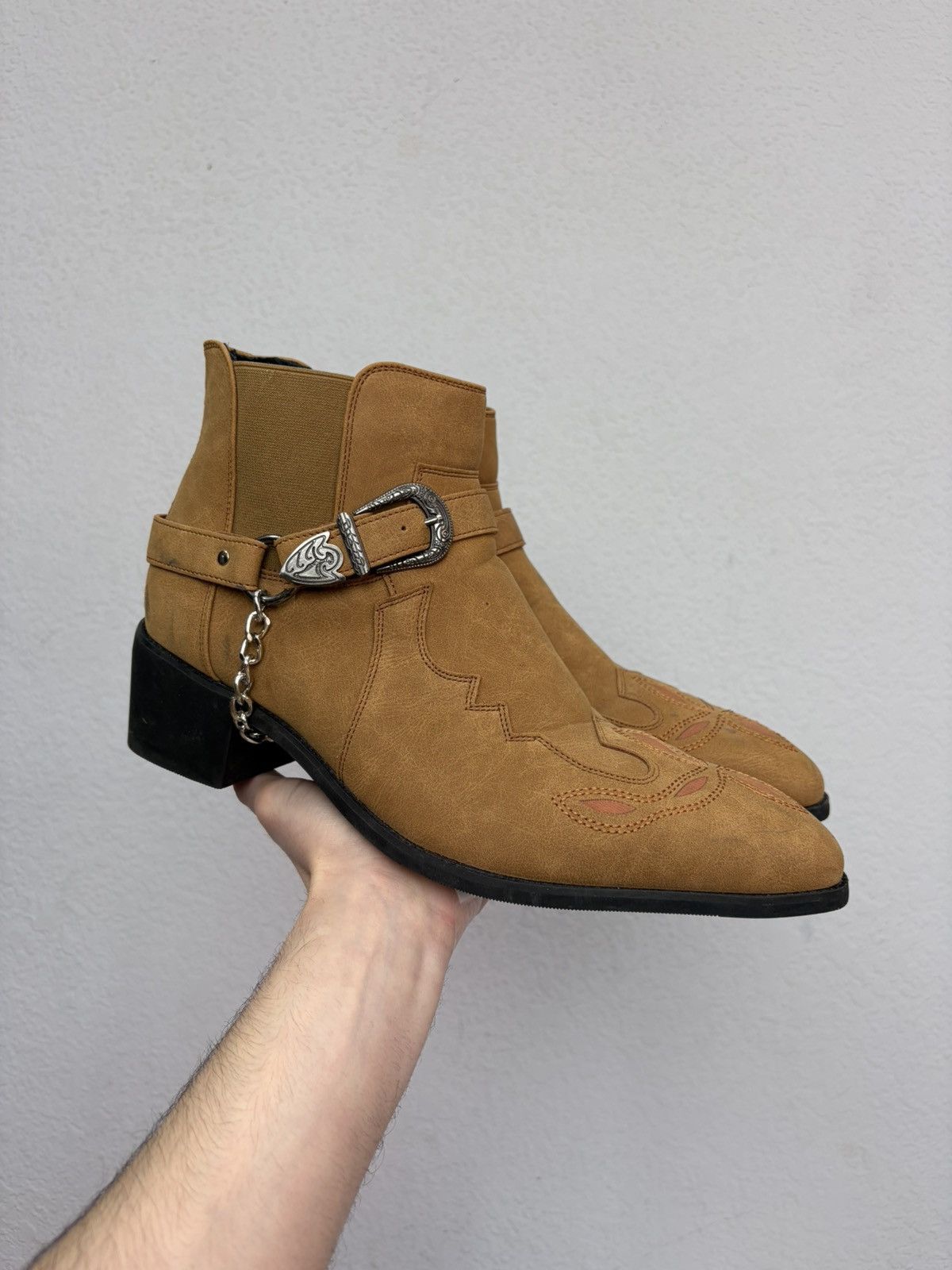 If Six Was Nine AS 98 Vibe Artisan Black Leather Side Zip Ankle Biker Boots Size US 11 / EU 44 - 1 Thumbnail