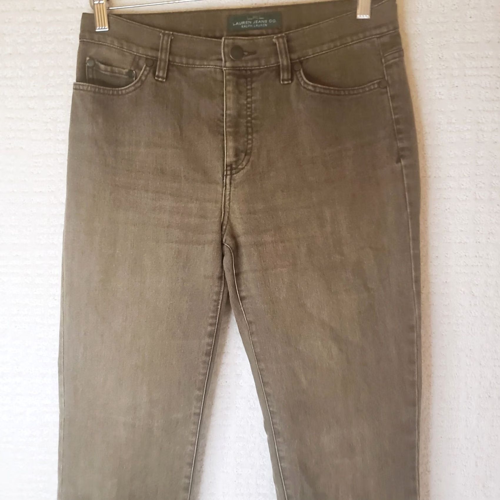 Ralph Lauren Lauren Jean Co. Jeans Brown Denim 30x30 5-Pocket Zip Button Logo Classic Straight Womens Size 4 Distressed No N/A Size 27" / US 4 / IT 40 - 3 Thumbnail