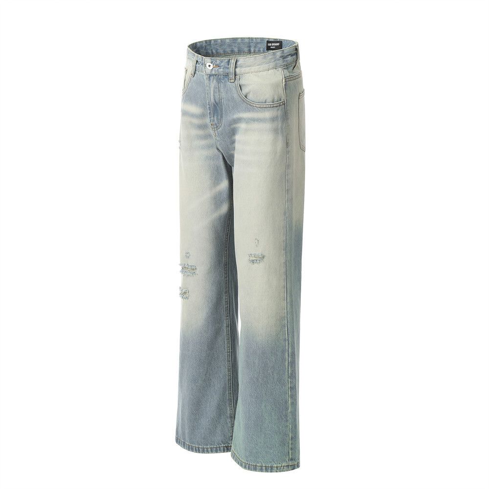 Japanese Brand × Jean Washed Vintage Men's Loose Casual Ripped Jeans Size US 32 / EU 48 - 2 Thumbnail