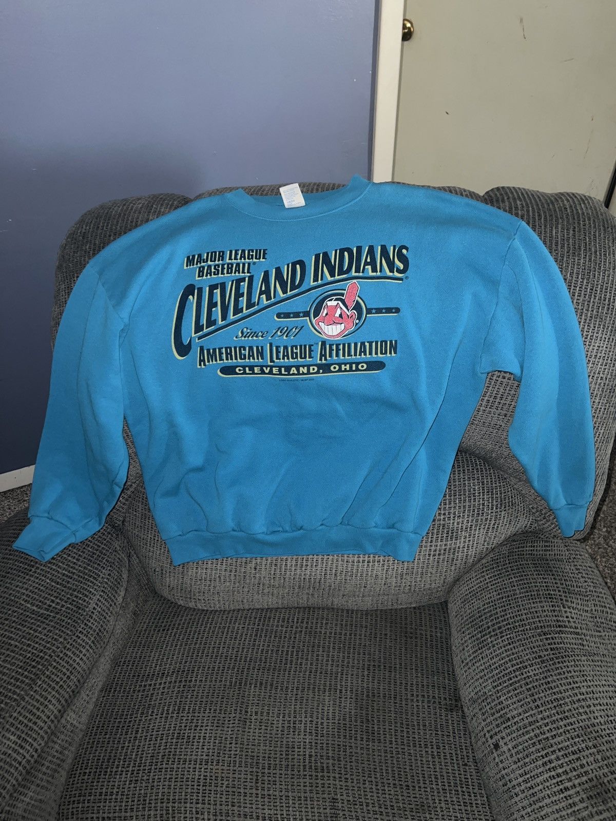 MLB Logo 7 MLB ALA Cleveland Indians Sweatshirt Size US XL / EU 56 / 4 - 1 Thumbnail