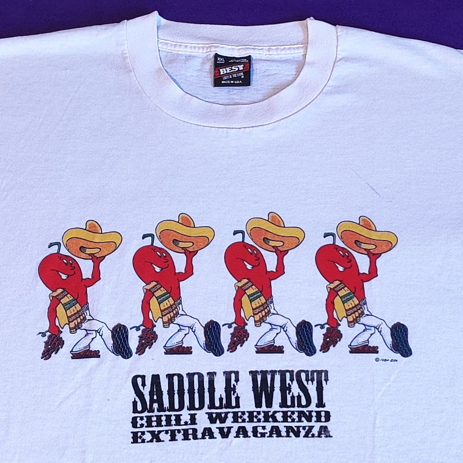 Fruit Of The Loom vintage 1984 Saddle West Chili Cookoff XXL Shirt Festival 80 Size US XXL / EU 58 / 5 - 1 Thumbnail