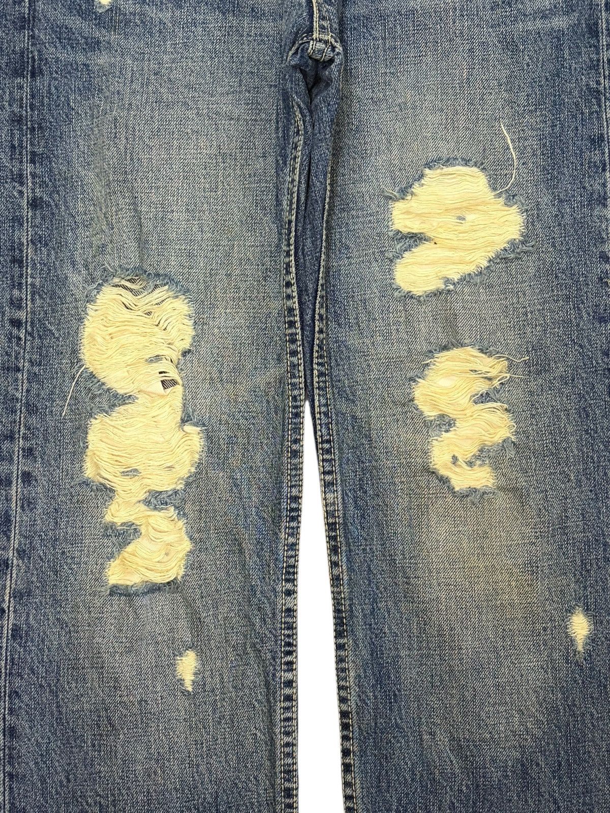 Edwin Vintage Japanese Brand Faded Wash Distressed Jeans Size 30" / US 8 / IT 44 - 3 Thumbnail