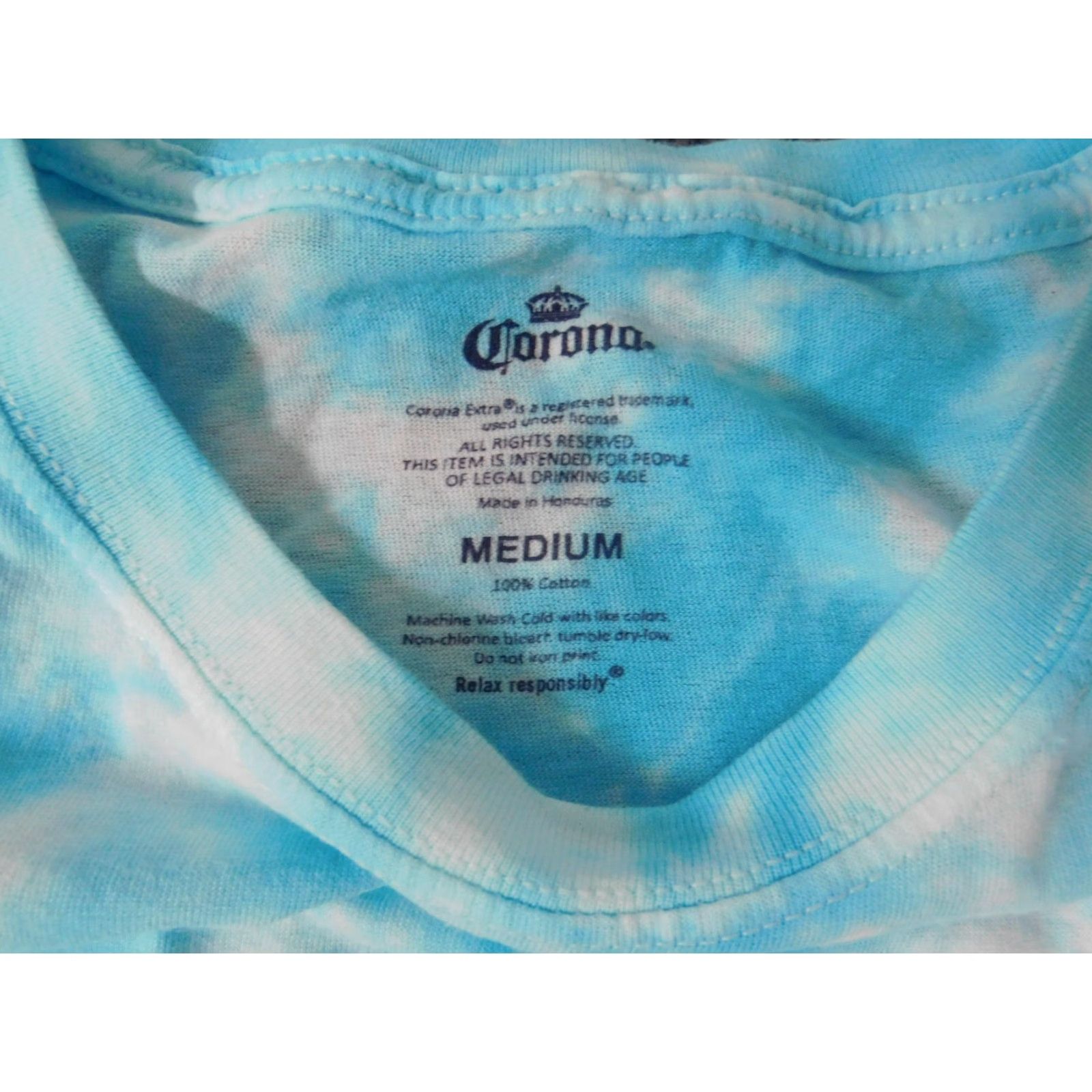 Vintage Corona Mens shirt Medium Blue tie dye atlanta cancun mexico Size US M / EU 48-50 / 2 - 5 Thumbnail