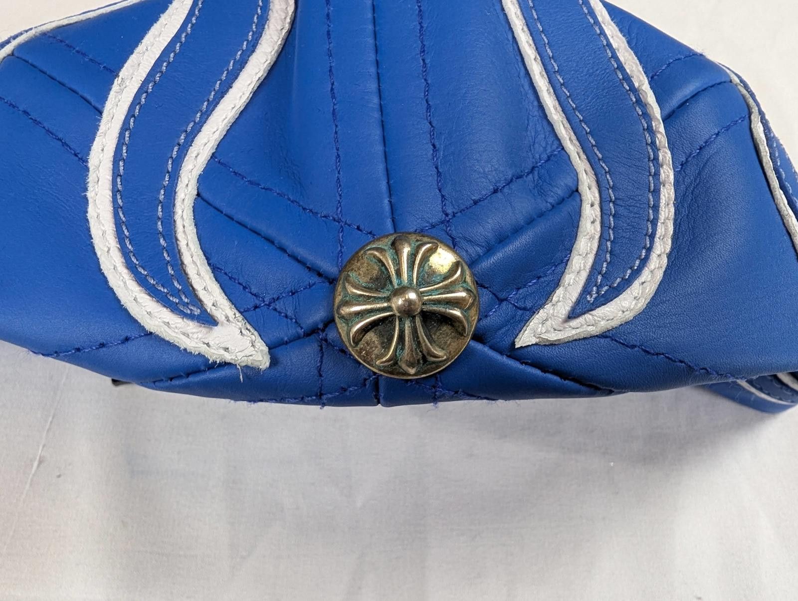 Chrome Hearts Chrome Hearts Leather Flame Patch 6 Panel Hat in Blue Size ONE SIZE - 7 Thumbnail