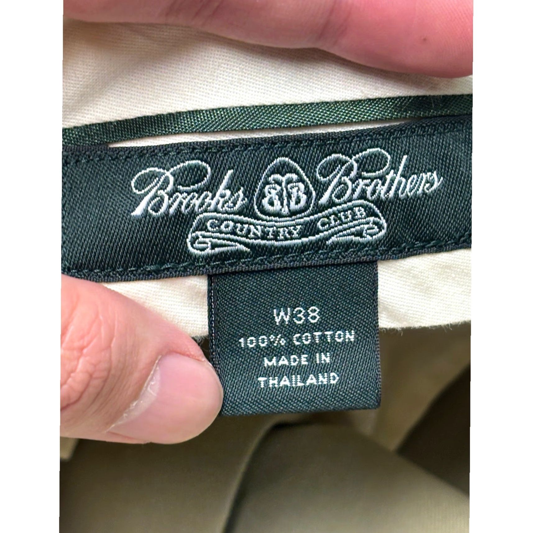 Brooks Brothers Brooks Brothers Country Club Mens Pants Chino Straight Leg 38x28 Khaki Pleated Cuffed Cotton Size US 38 / EU 54 - 5 Thumbnail
