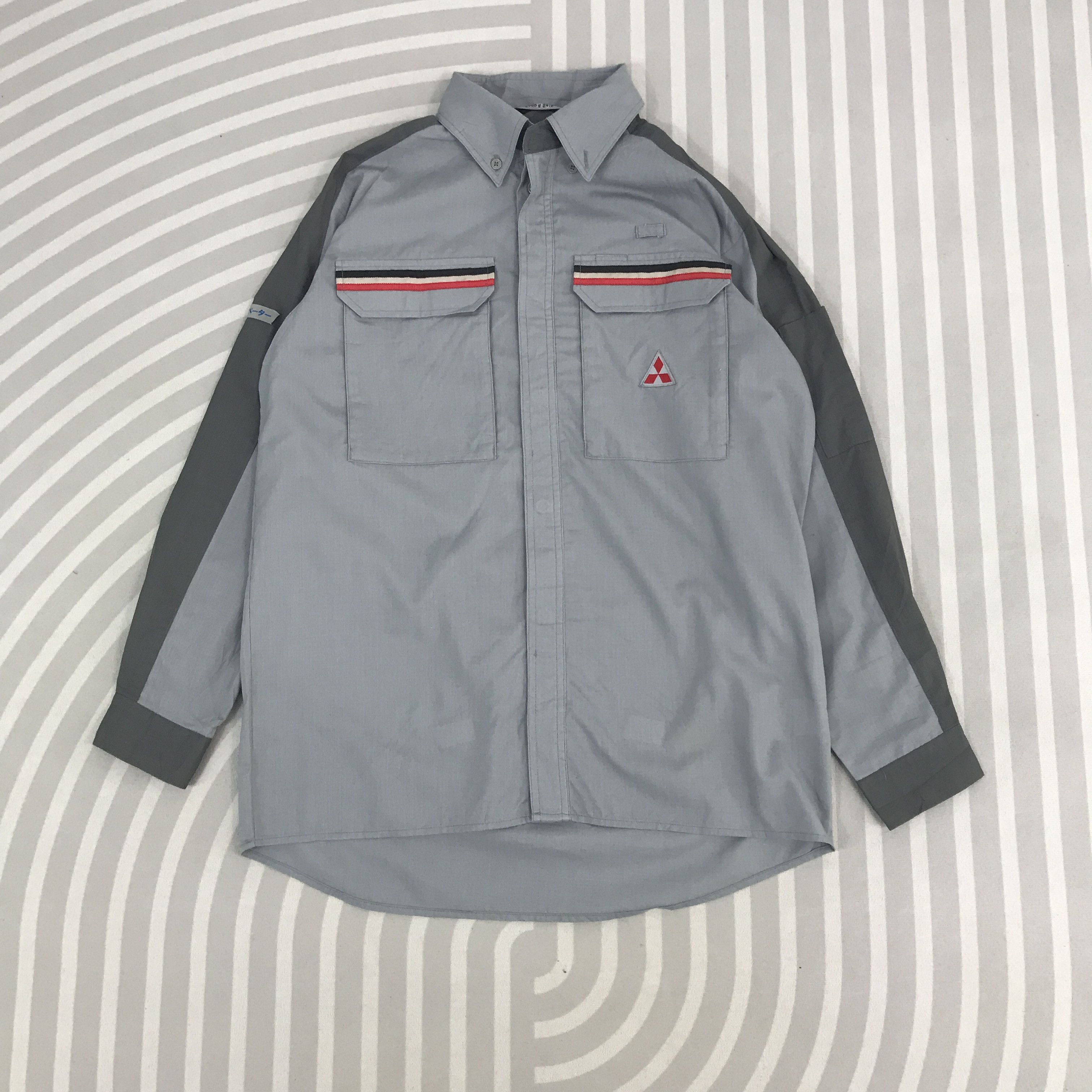 Japanese Brand × Vintage Vintage Mitsubishi Racing Button up Long Sleeve T-Shirt Size US M / EU 48-50 / 2 - 1 Thumbnail