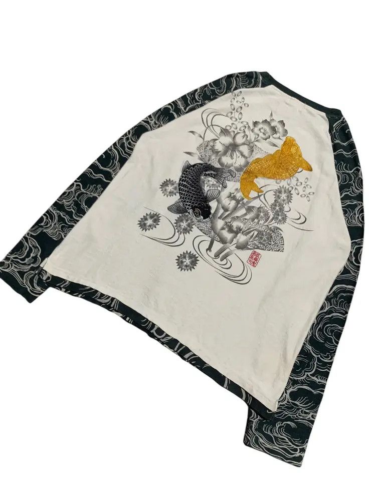 Japanese Brand Karakuri Tamashi multi pocket sukajan tatto koi L/S shirt Size US XXL / EU 58 / 5 - 4 Thumbnail