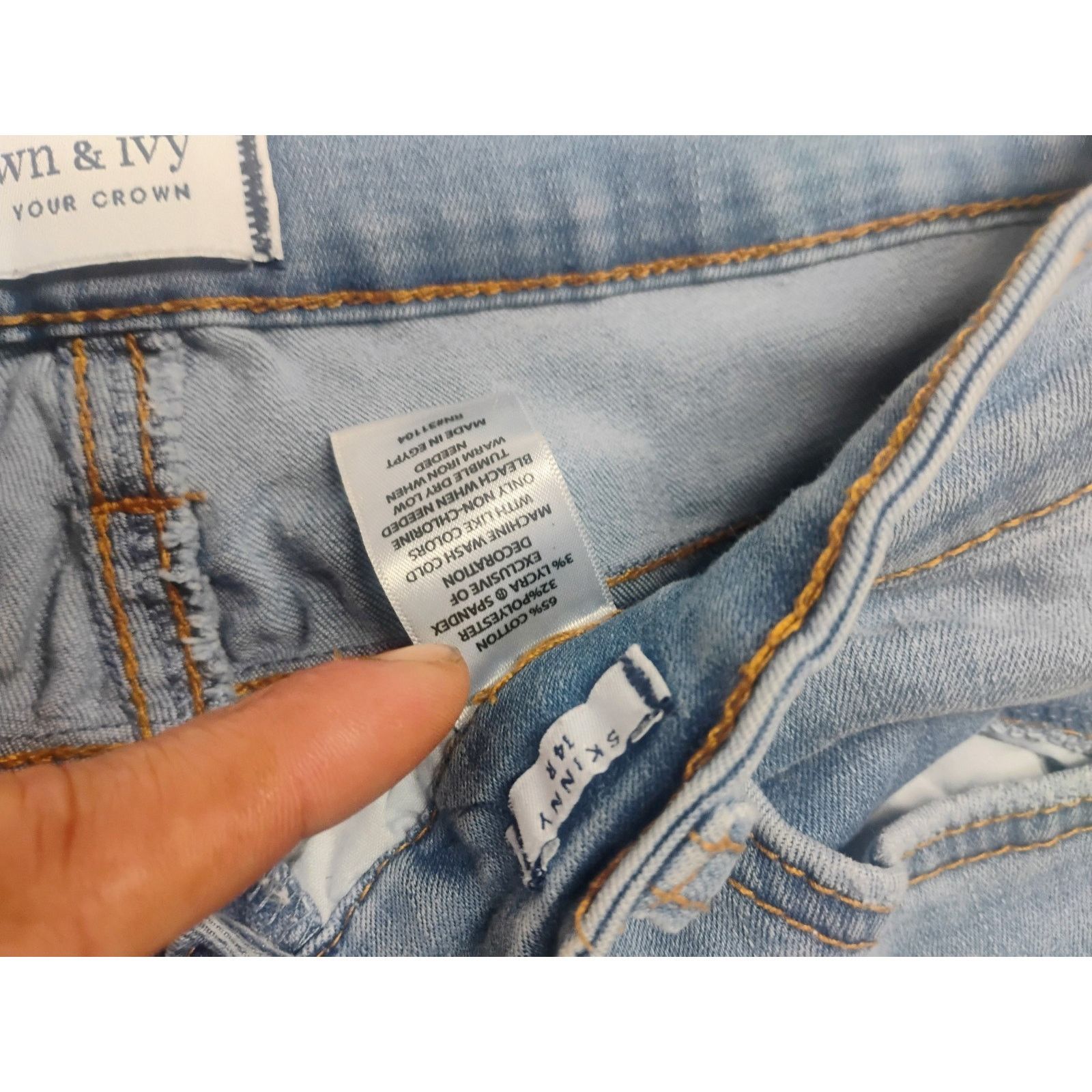 Other Crown & Ivy Women's Skinny Jeans Size 14R Blue Stretch High Size 36" / US 14 / IT 50 - 3 Thumbnail