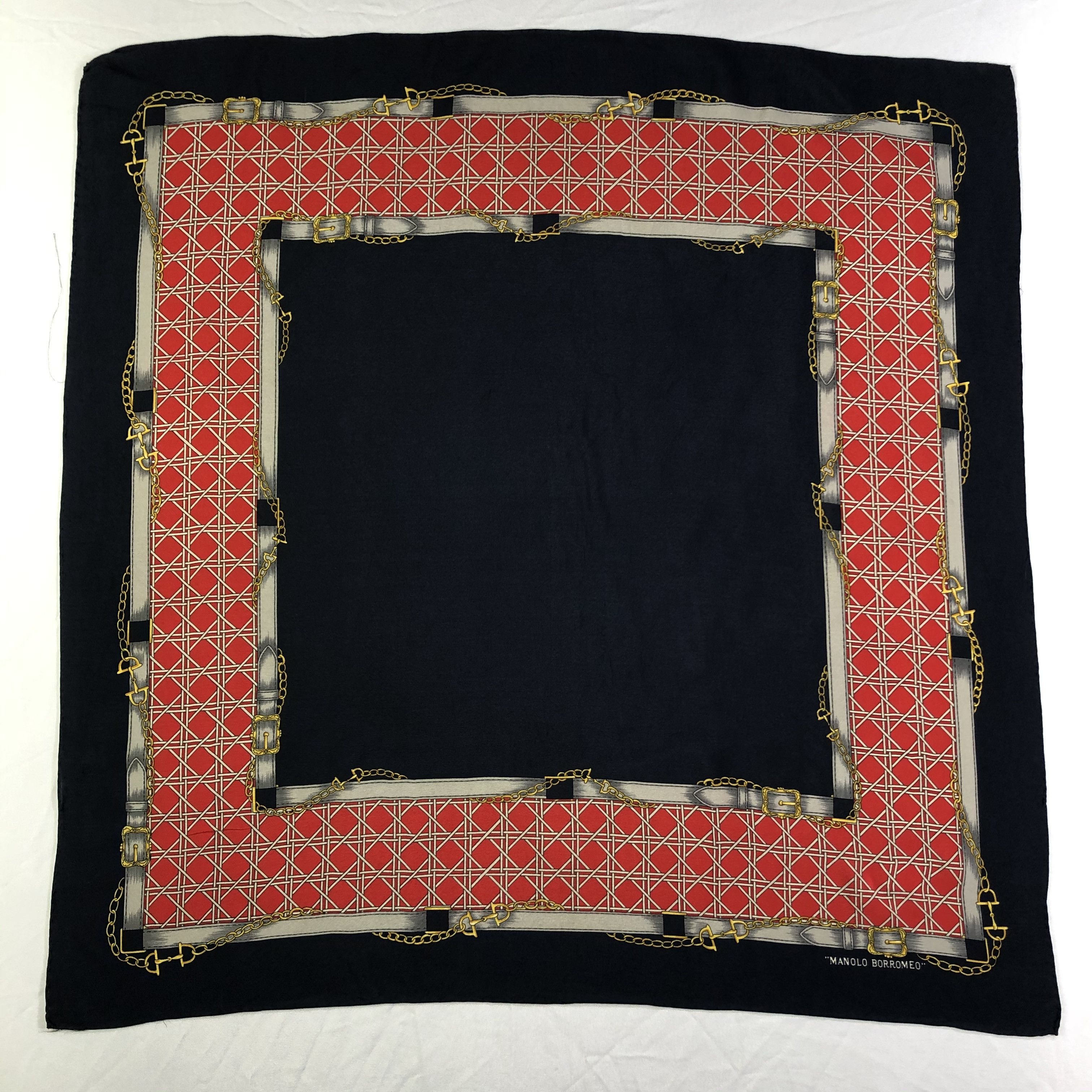 Vintage Vintage Manolo Borromeo Silk Scarf Size ONE SIZE - 2 Thumbnail