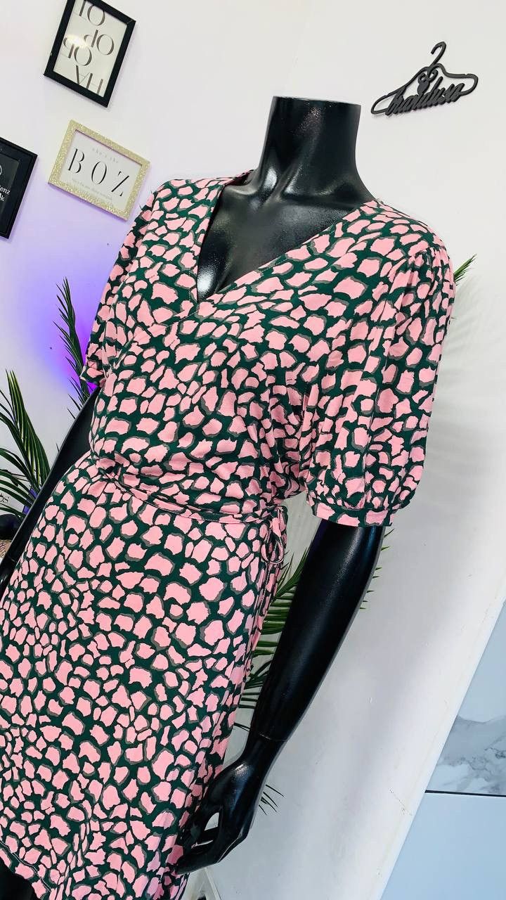 Whistles WHISTLES | Giraffe Print Wrap Mini Dress | US 10 UK 14 | NWT Size XL / US 12-14 / IT 48-50 - 7 Thumbnail