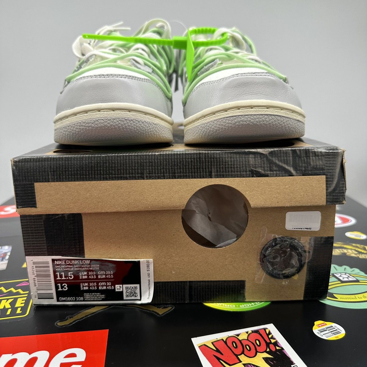 Nike × Off-White Nike Dunk Low Off-White Lot 7 Size US 11.5 / EU 44-45 - 13 Thumbnail