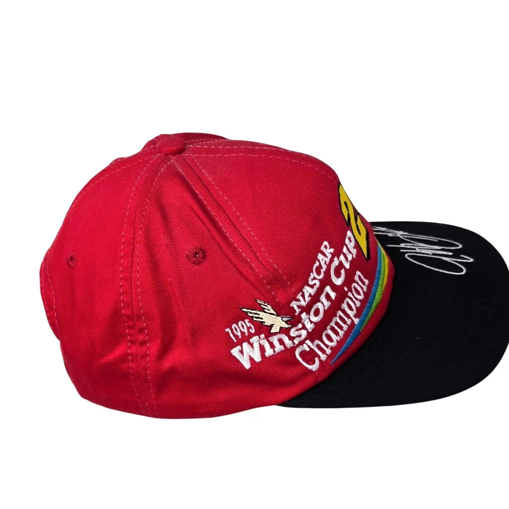 NASCAR VINTAGE Jeff Gordon NASCAR Hat Baseball Cap 1995 Winston Cup Snapback Red Men One Size Size ONE SIZE - 2 Thumbnail