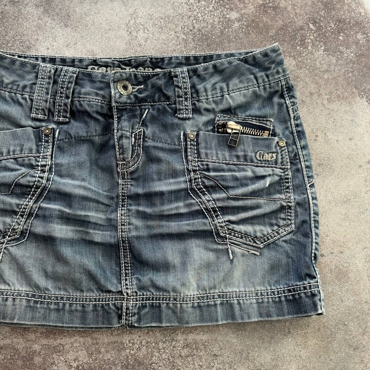 20471120 × Japanese Brand Amazing Sexy Washed Mini Denim Skirt Size 30" / US 8 / IT 44 - 5 Thumbnail