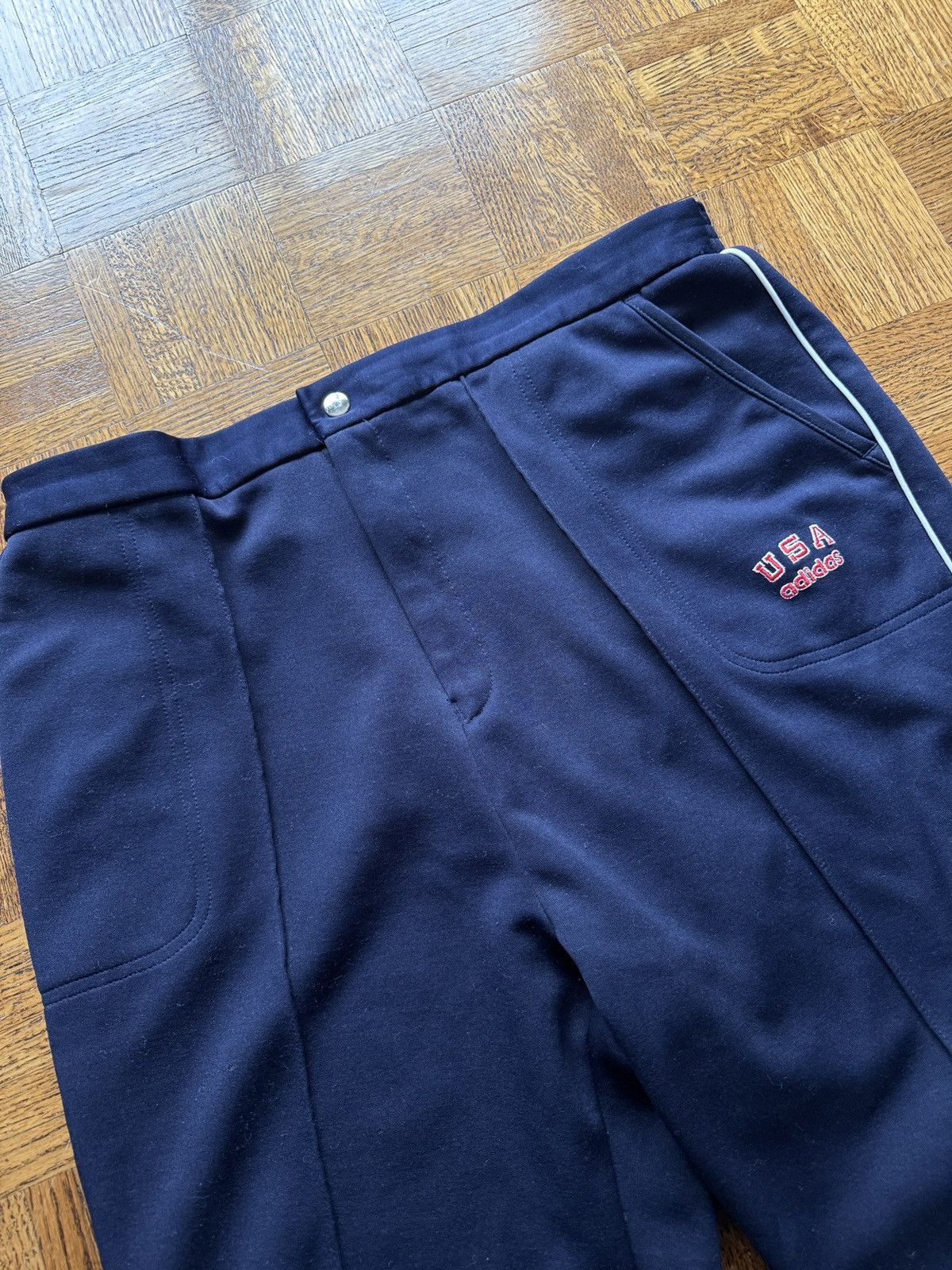Adidas Vintage 80s Adidas Team USA Olympics Track Pants Size US 35 - 3 Thumbnail