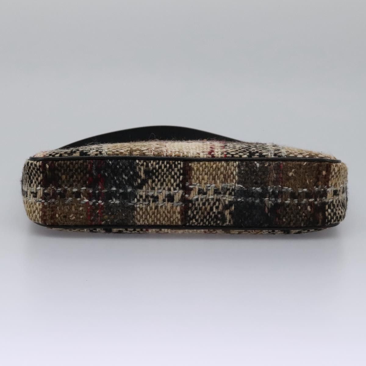 Burberry Burberry Nova Check Shoulder Bag Wool Suede Leather Beige Size ONE SIZE - 5 Thumbnail