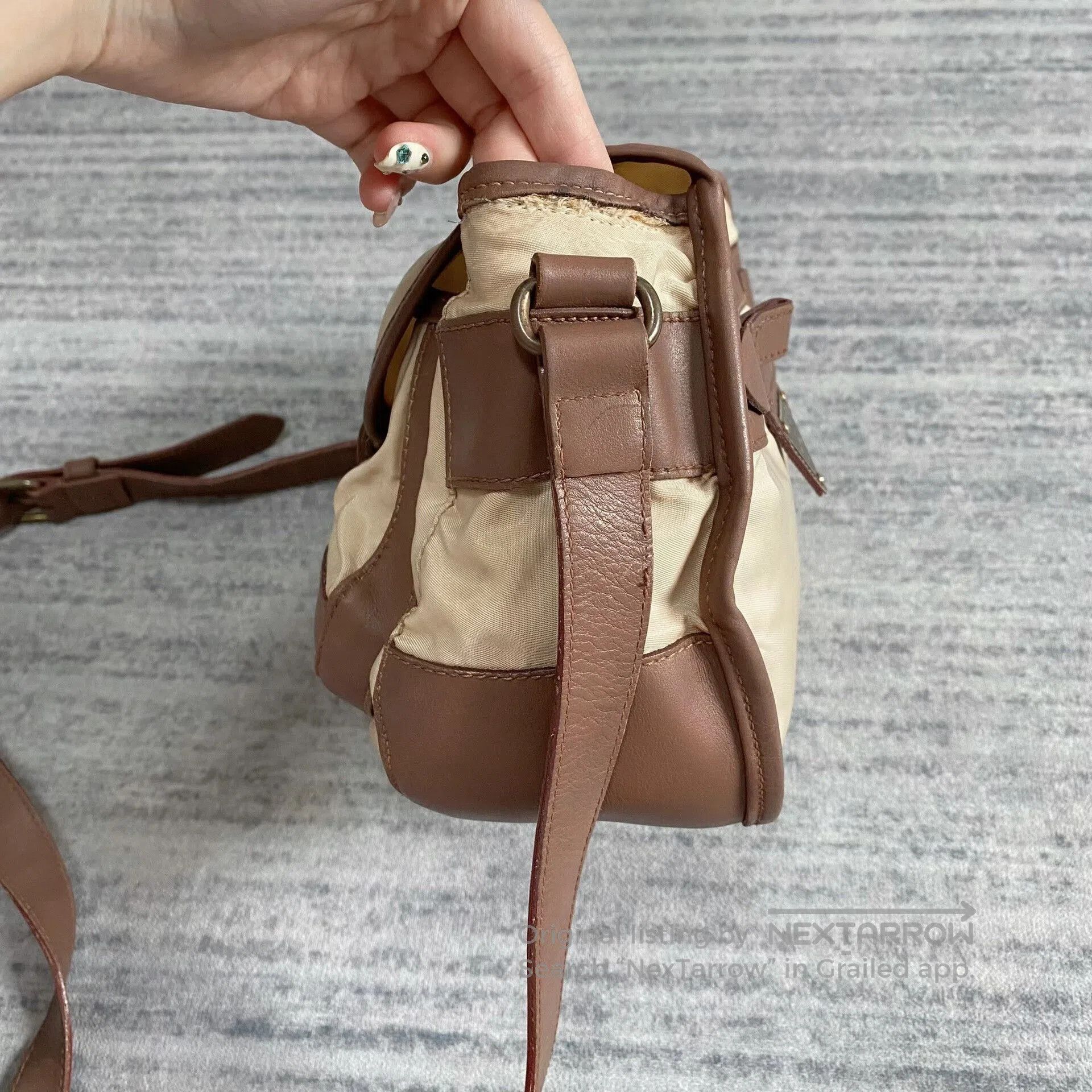 Prada Prada White Brown Mini Shoulder Bag. Size ONE SIZE - 6 Thumbnail