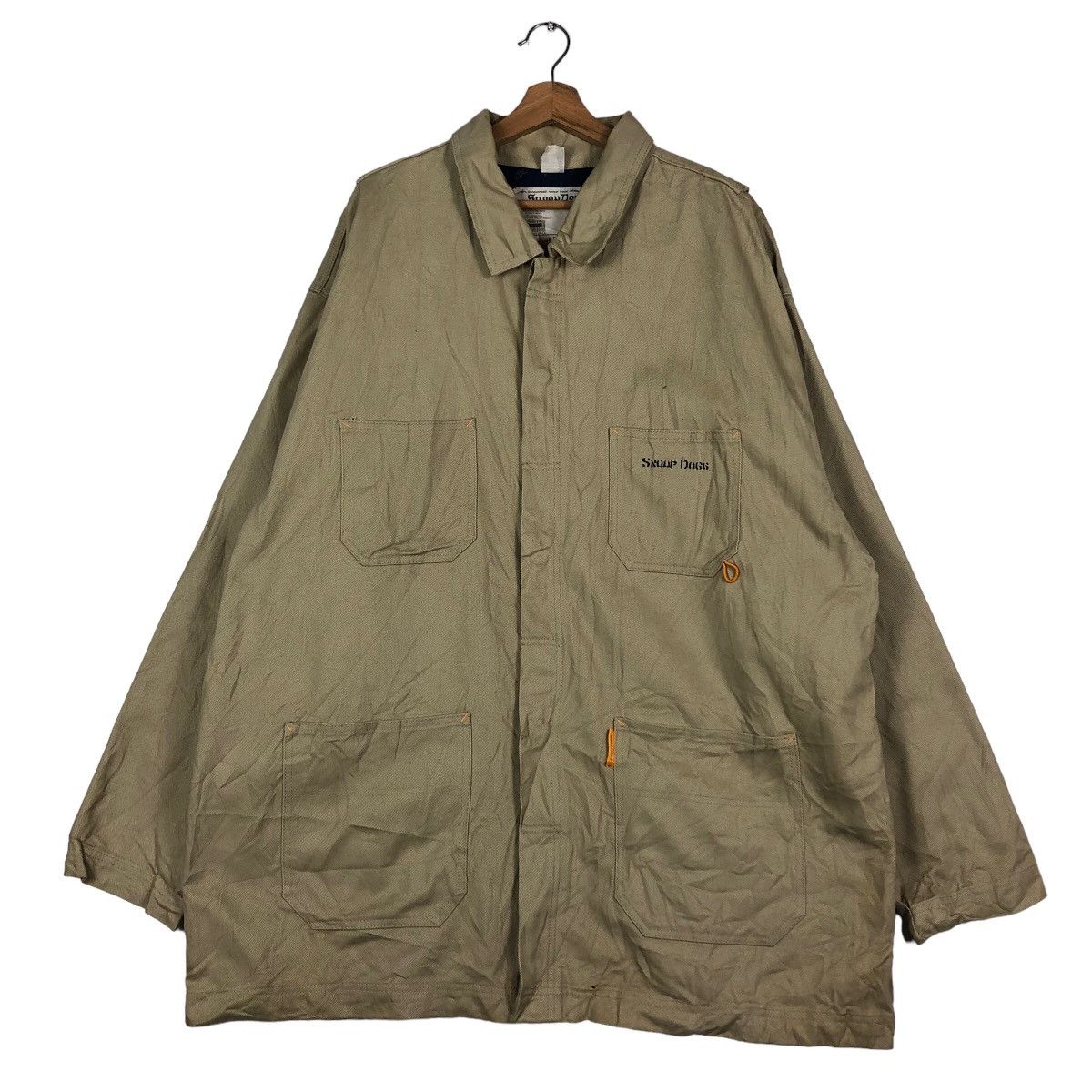 Japanese Brand 🔥Vintage Hickory Chore Jacket Detroit Snoop Dog Big Logo Size US XXL / EU 58 / 5 - 1 Thumbnail