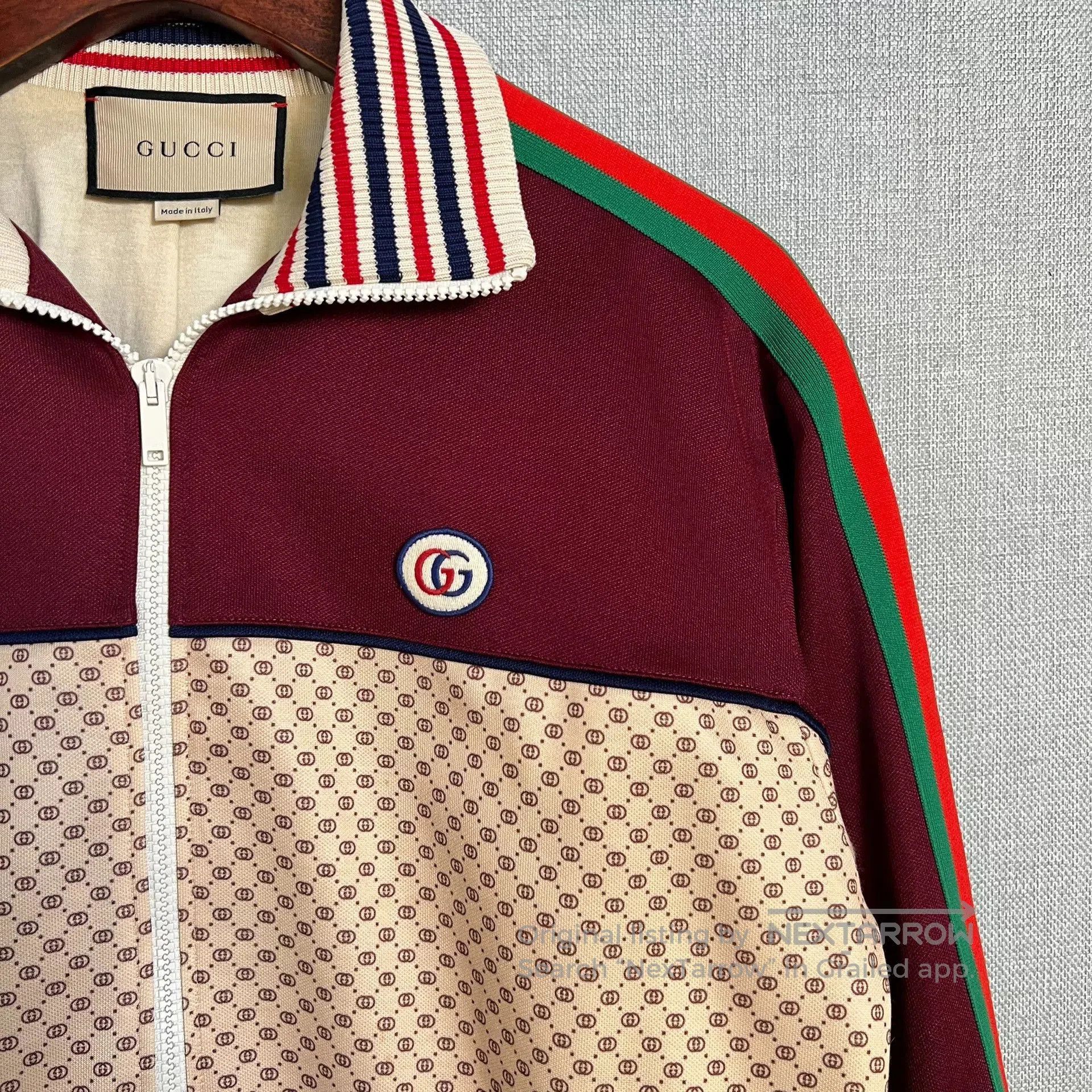 Gucci Gucci Burgundy Paneled Logo Jacket. Size US M / EU 48-50 / 2 - 3 Thumbnail