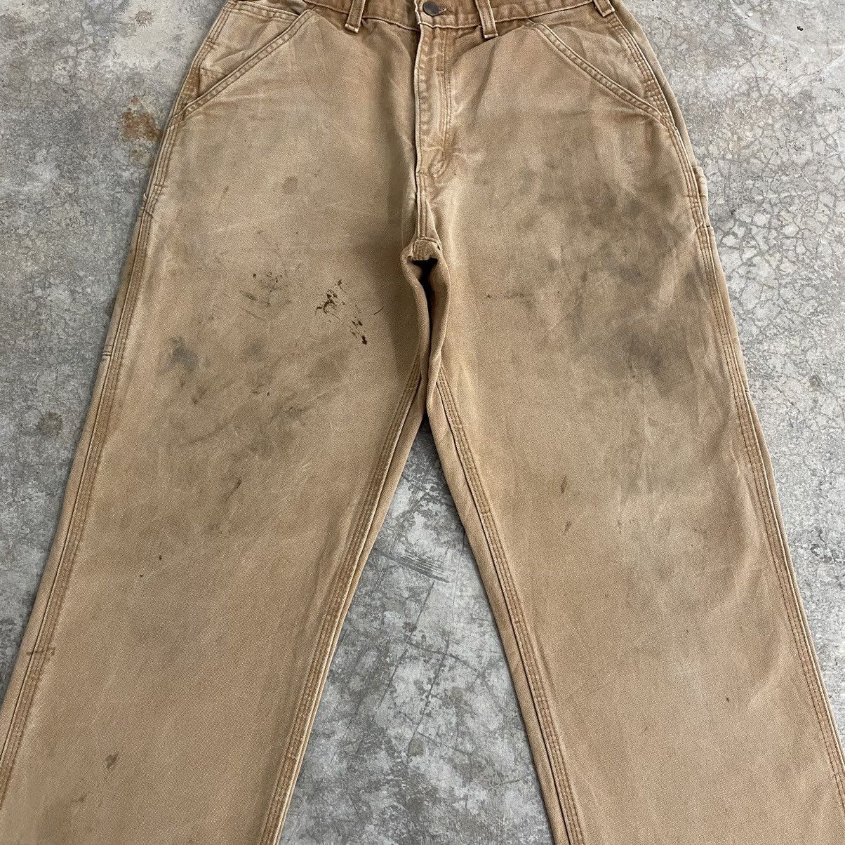 Carhartt Vintage Carhartt Faded Tan Dirty Carpenter Work Pants Size US 29 - 6 Thumbnail