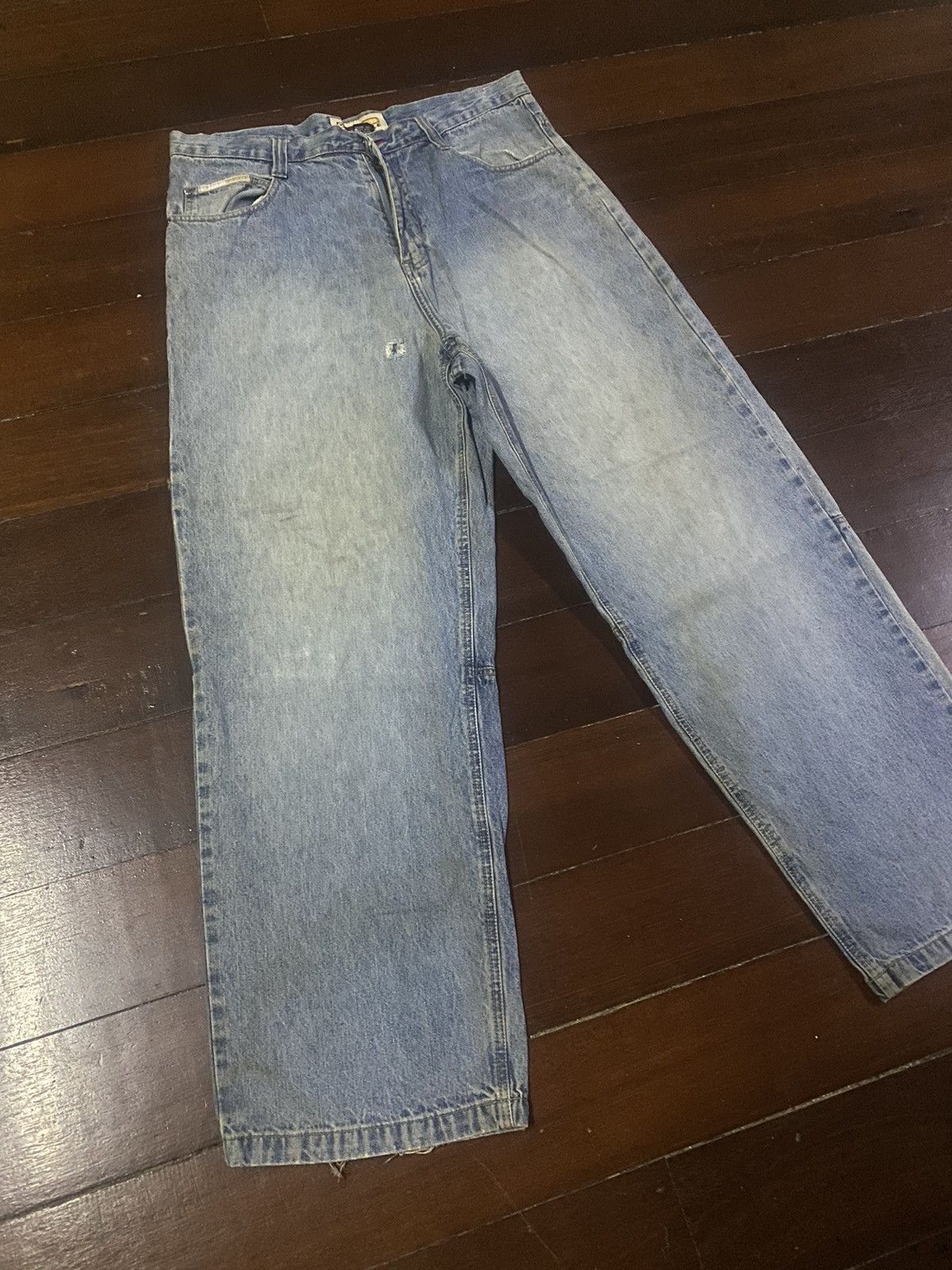 Anchor Blue × Southpole Fire vintage southpole wideleg baggy distressed mud wash Size US 34 / EU 50 - 2 Thumbnail