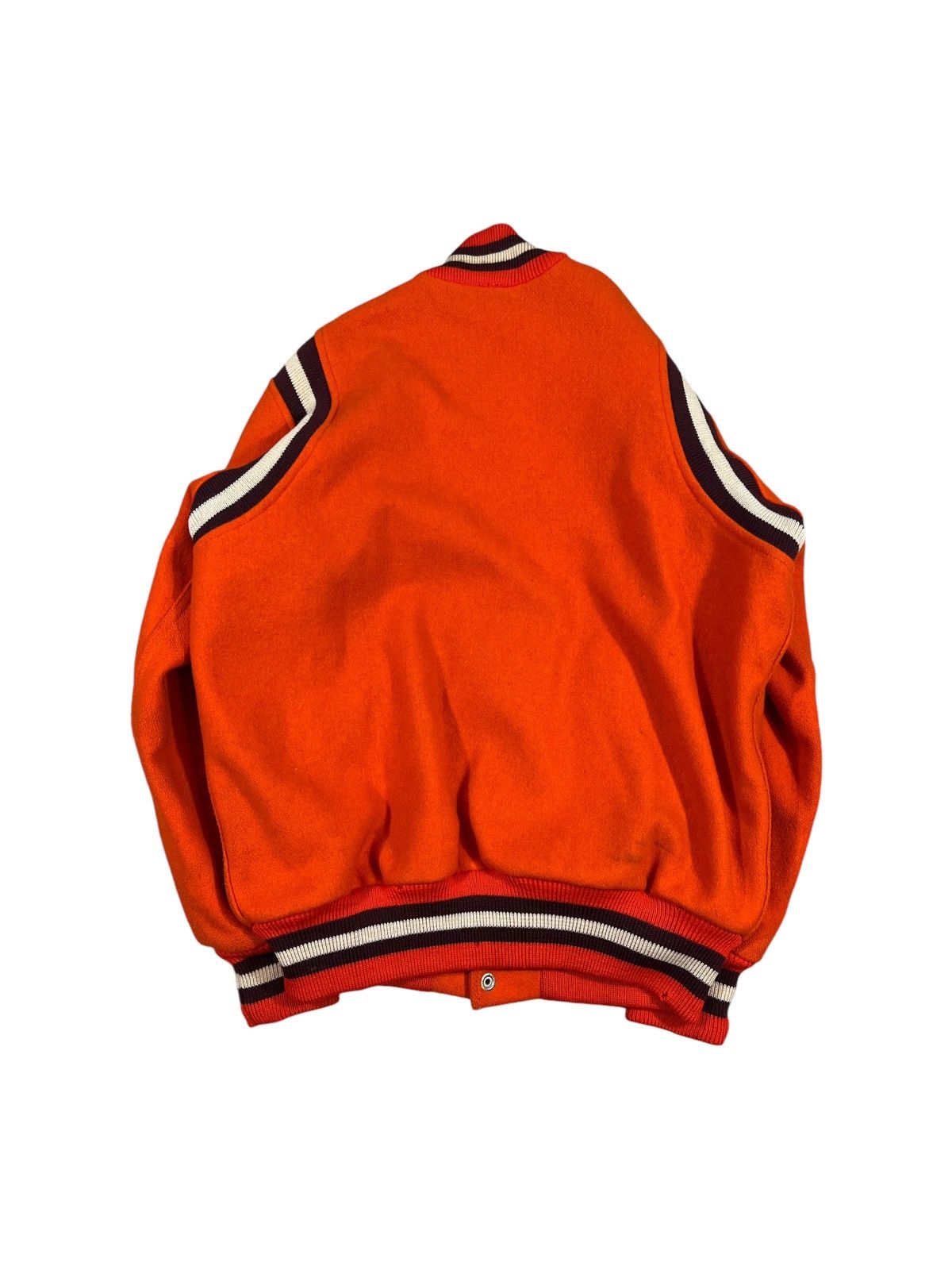 Vintage Vintage 50s Orange Wool Varsity Jacket Size US M / EU 48-50 / 2 - 2 Thumbnail