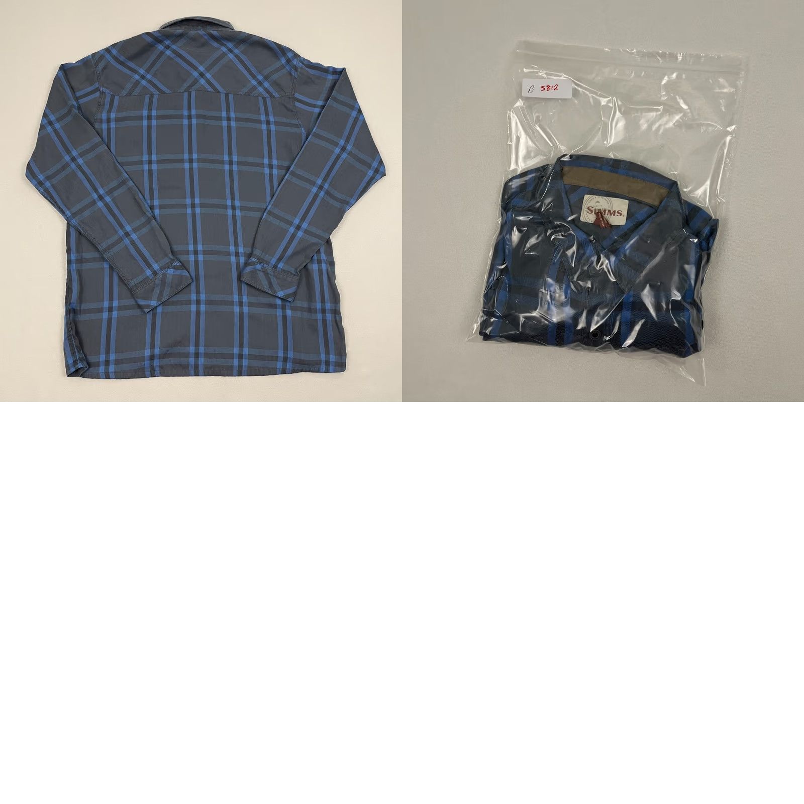 Vintage Simms Shirt Mens XL Blue Flannel Gray Plaid Stretch Fishing Hiking Outdoors Size US XL / EU 56 / 4 - 8 Thumbnail