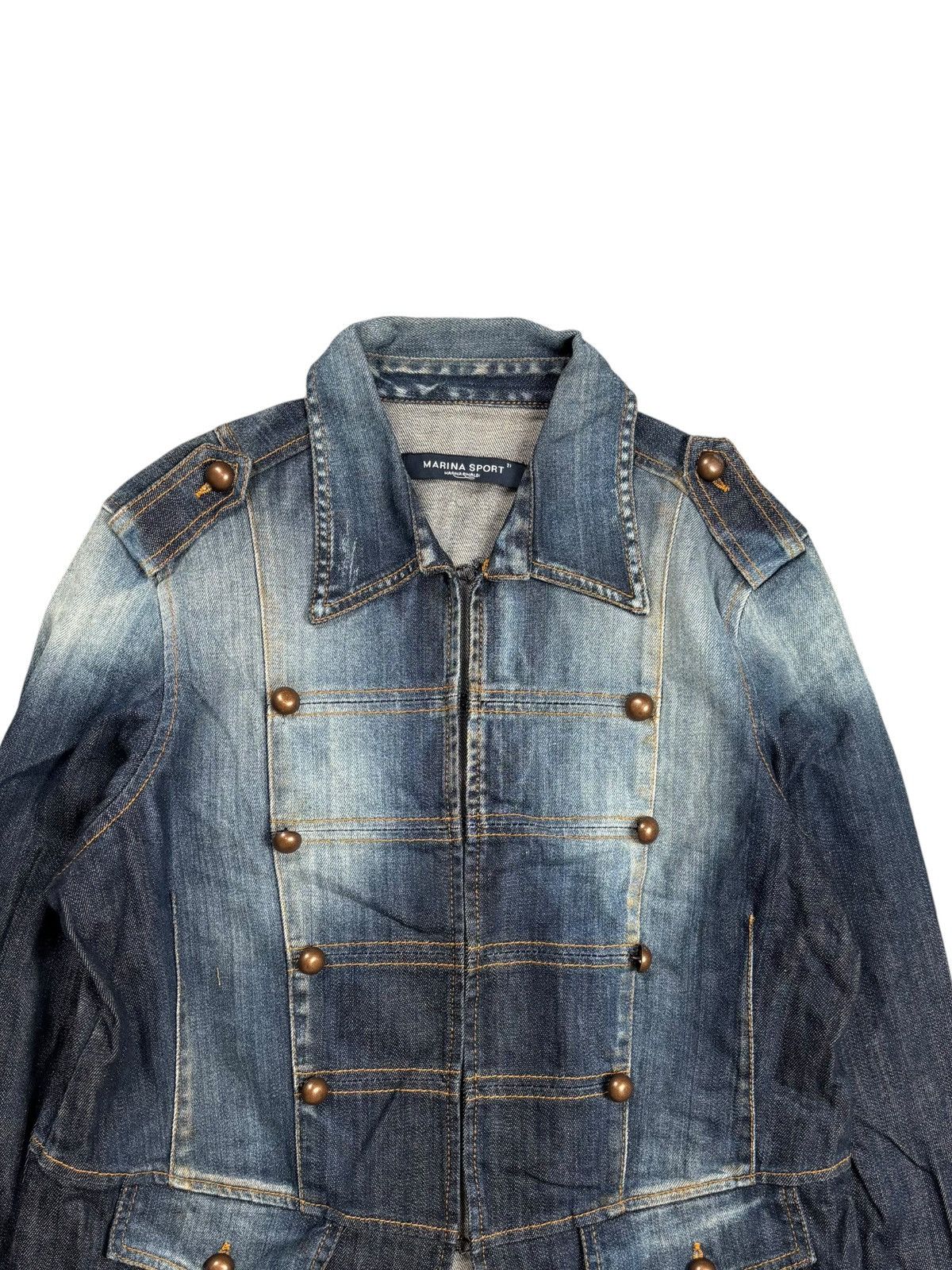 Ekam 2000s Marina Rinaldi - Napoleon Denim Jacket Size US M / EU 48-50 / 2 - 5 Thumbnail