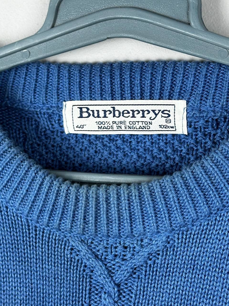 Burberry Vintage Burberrys Sweater Knit Heavyweight Blue Size US L / EU 52-54 / 3 - 5 Thumbnail