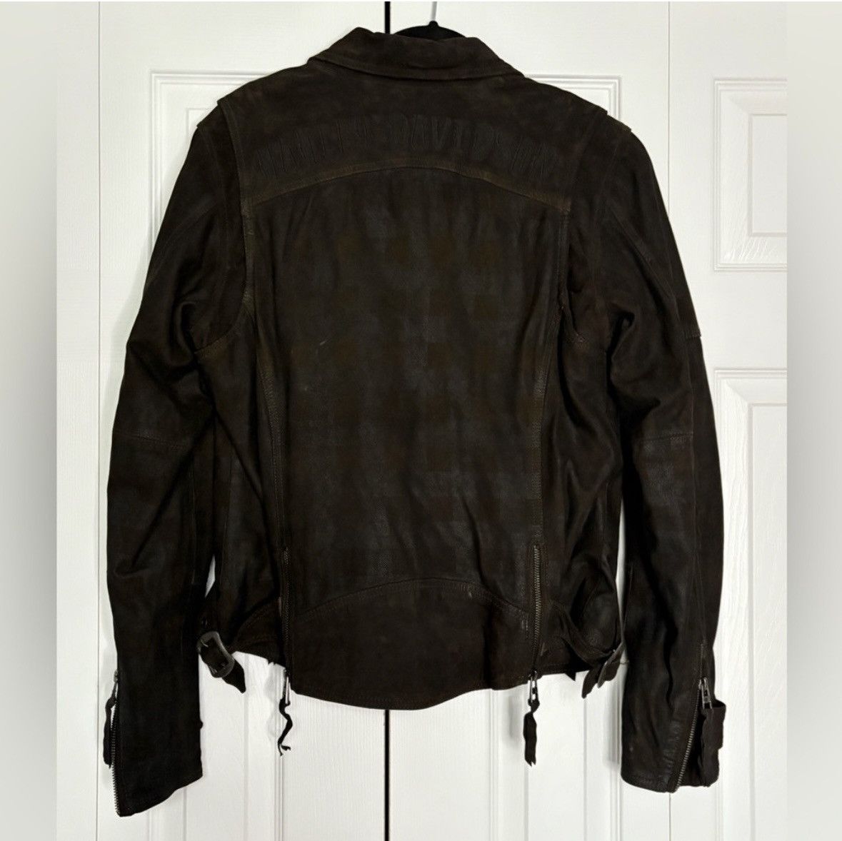 Harley Davidson Harley Davidson Motorcycles Brown Checkered Leather Jacket L Size L / US 10 / IT 46 - 4 Thumbnail
