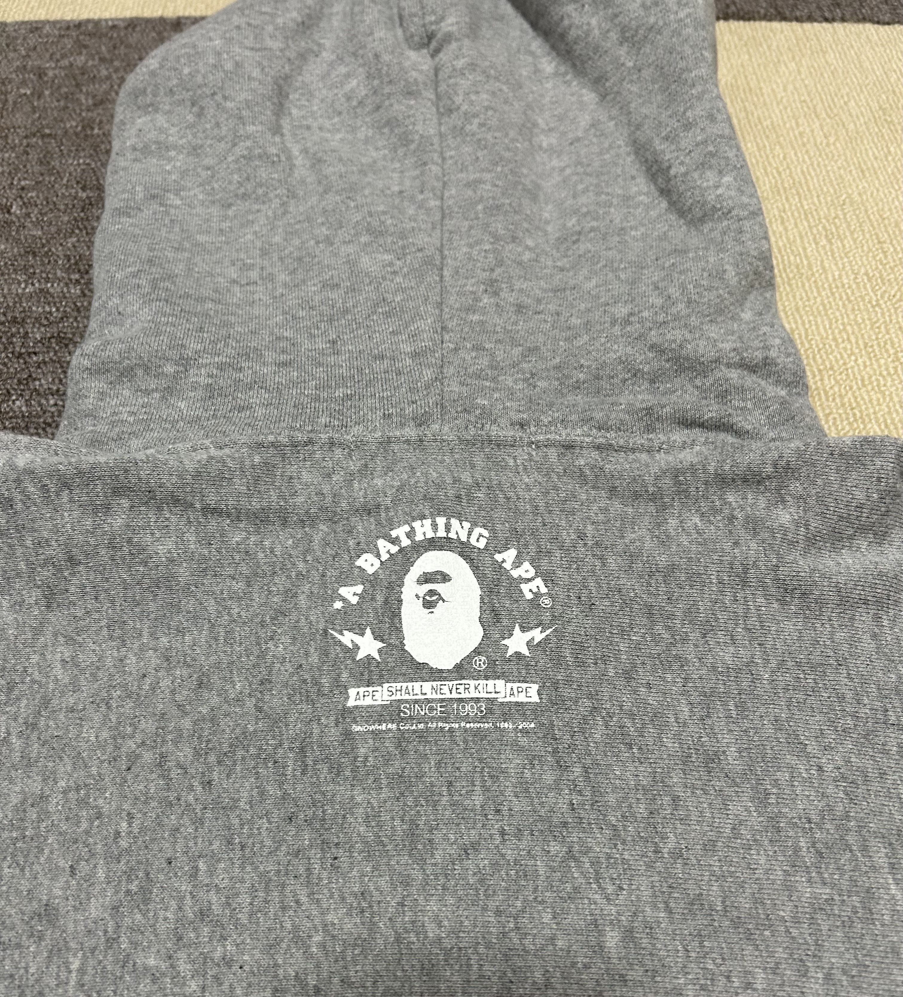Bape Bape Gray Fire College Logo Flame Pullover Hoodie Size US S / EU 44-46 / 1 - 4 Thumbnail