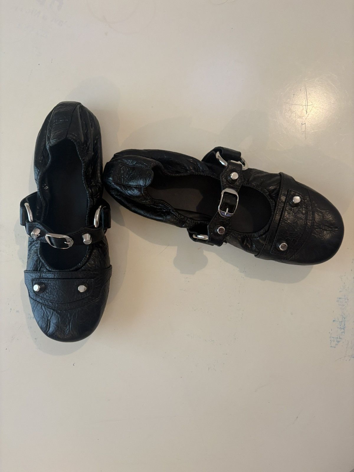 Balenciaga WOMEN’S CITY BALLERINA IN BLACK/SILVER Size US 7 / IT 37 - 1 Thumbnail