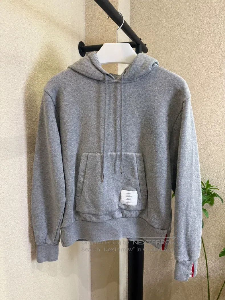 Thom Browne Thom Browne Grey Hooded Sweatshirt Size US S / EU 44-46 / 1 - 1 Thumbnail