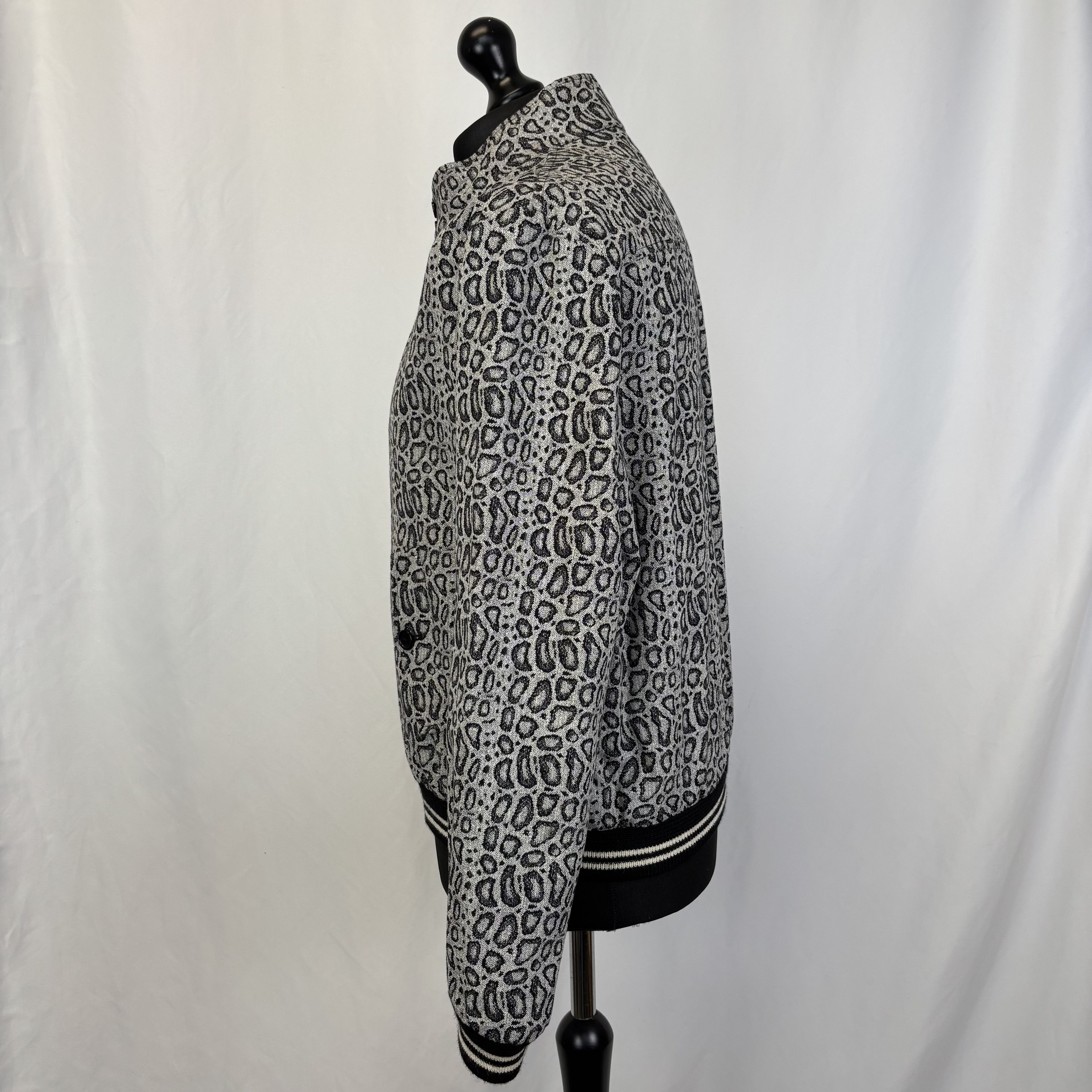Saint Laurent Paris Saint Laurent Grey Leopard Jacket Size US L / EU 52-54 / 3 - 4 Thumbnail